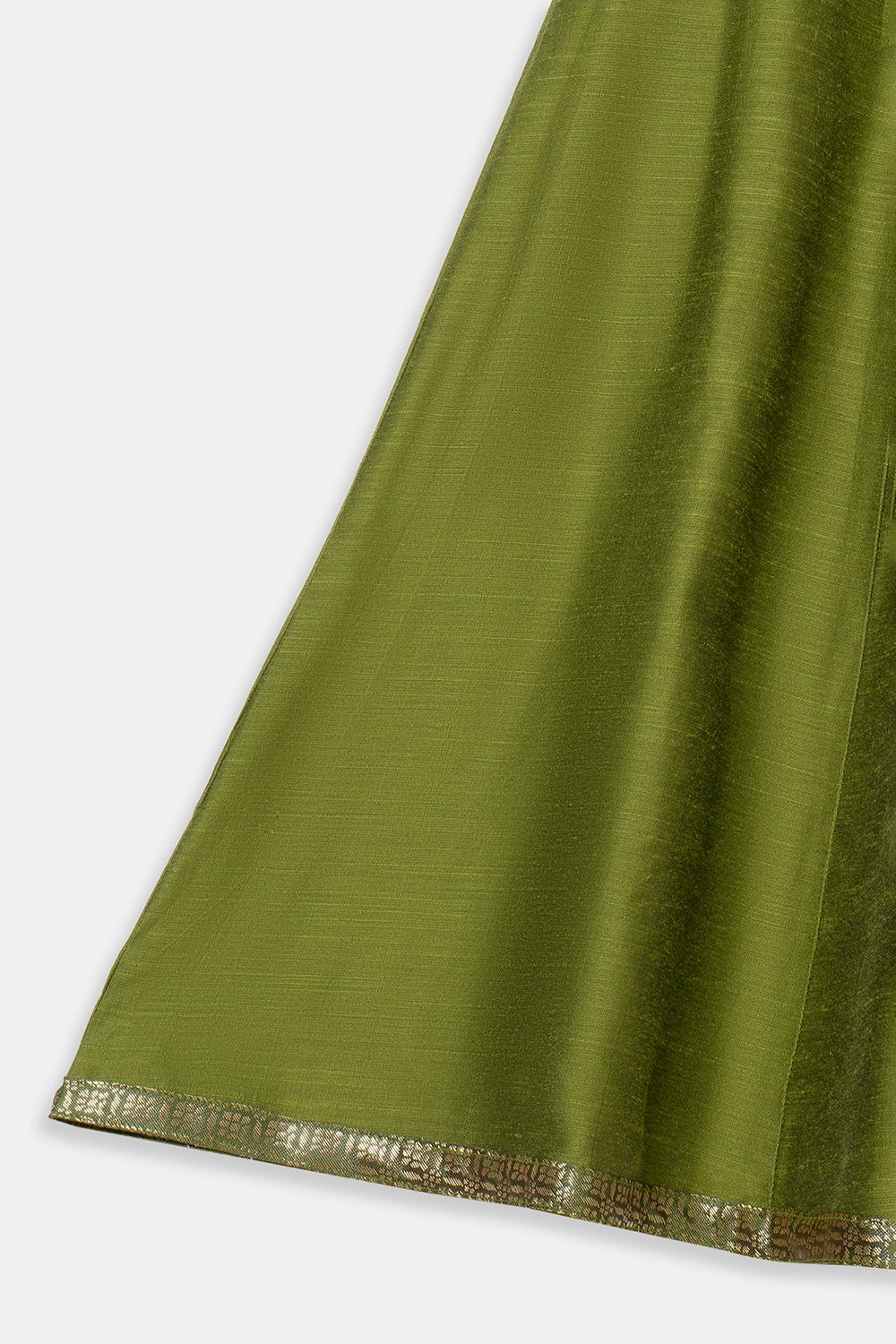 Chittythalli Girls Pavadai Skirt and Top Set Traditional Indian Outfit Festive Ethnic Wear with Puff Sleeves - Dark Green - PS33