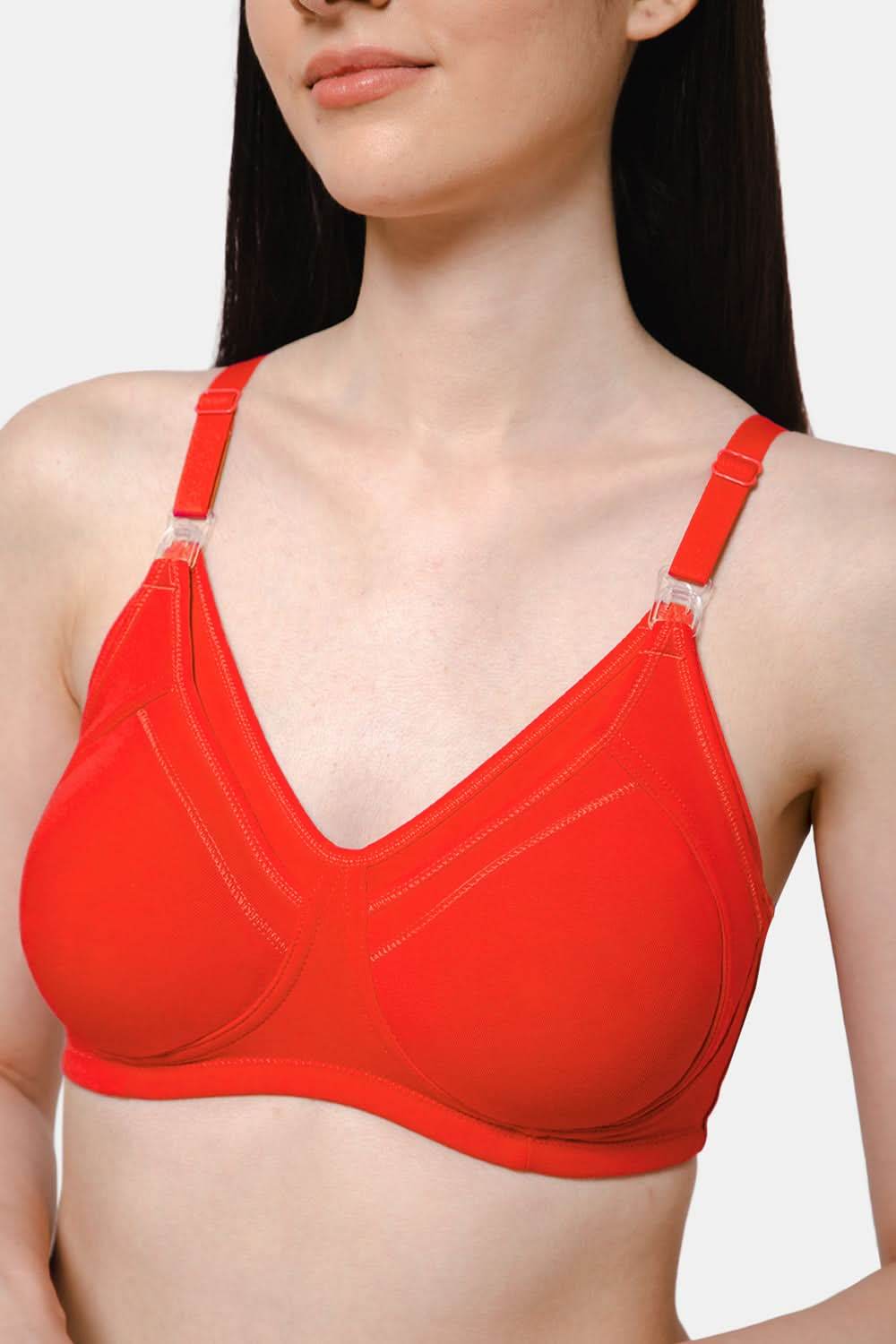 High Coverage Intimacy Nursing Bra - Maternity Bra - Fiery Red - FB07 - Naidu Hall Family Store