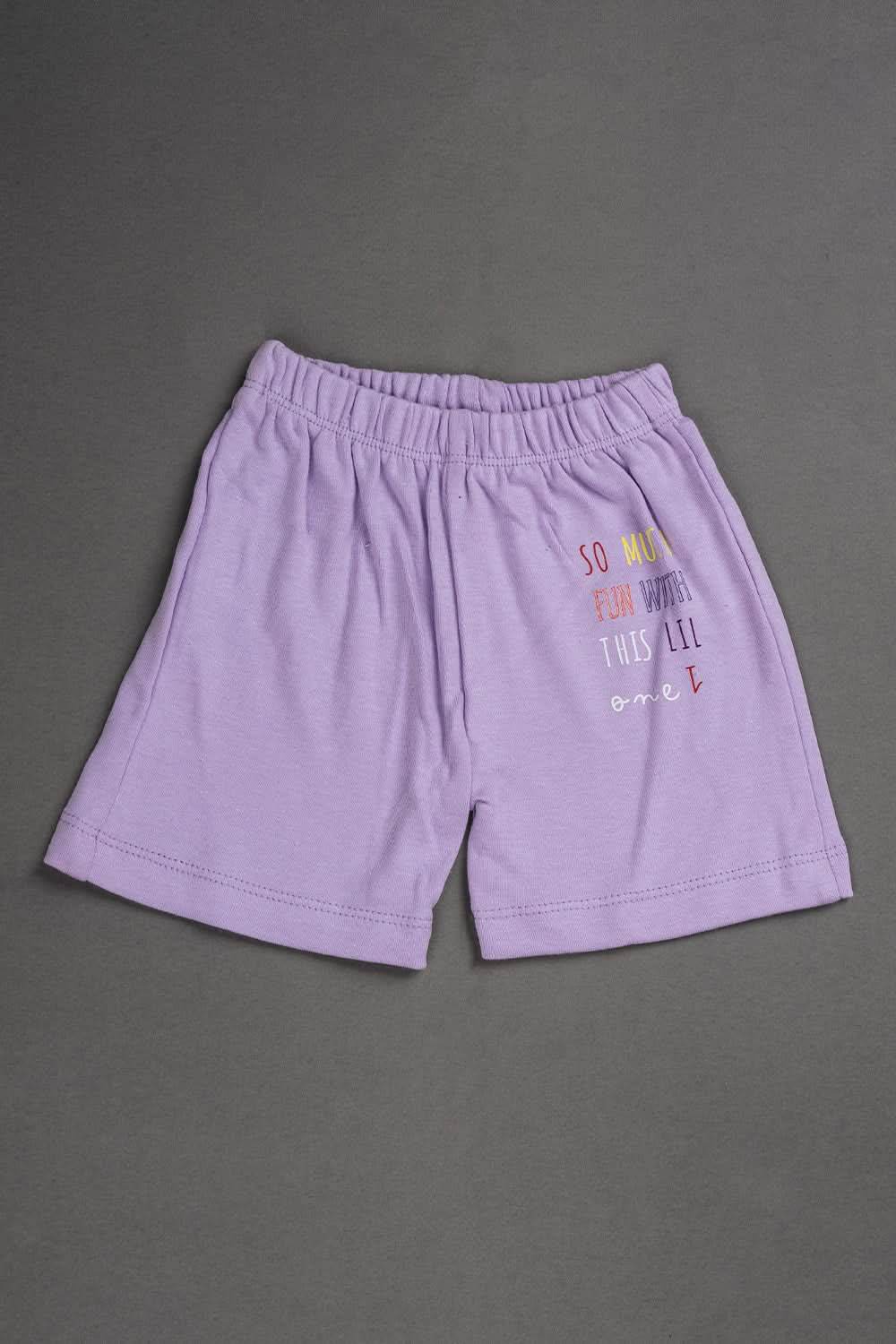 Oh Baby Cotton Interlock Knit Animal Print Shorts Pack Of - 2 - Lilac & Assorted - R205 - Naidu Hall Family Store
