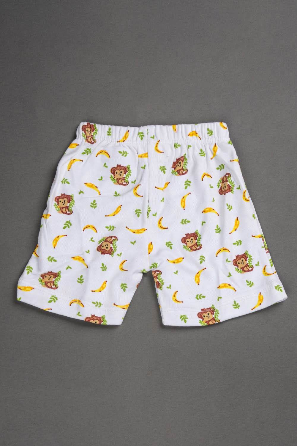 Oh Baby Cotton Interlock Knit Animal Print Shorts Pack Of - 2 - Yellow & Assorted - R203 - Naidu Hall Family Store