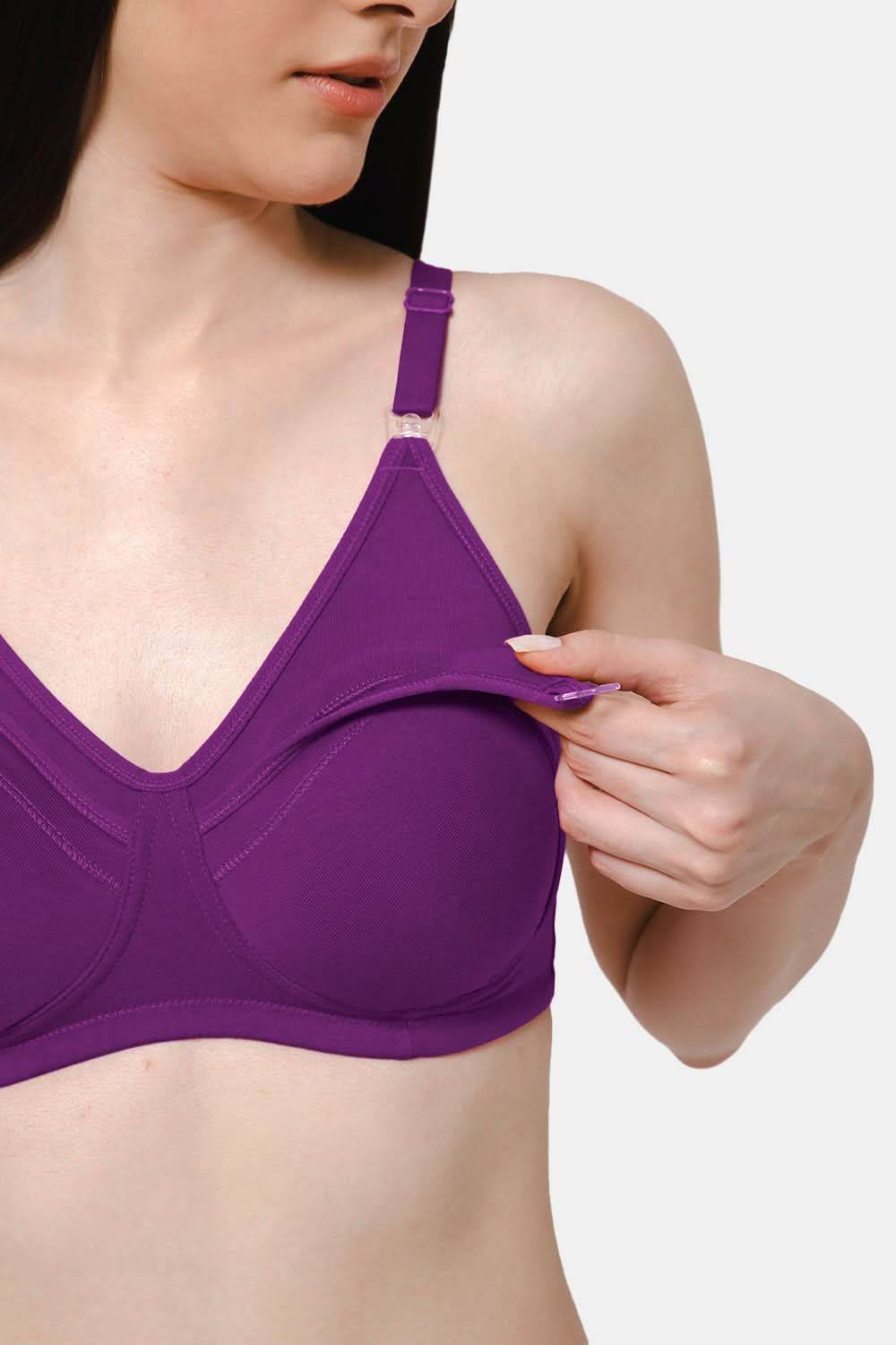 High Coverage Intimacy Nursing Bra - Maternity Bra - Magic Purple - FB07 - Naidu Hall Family Store