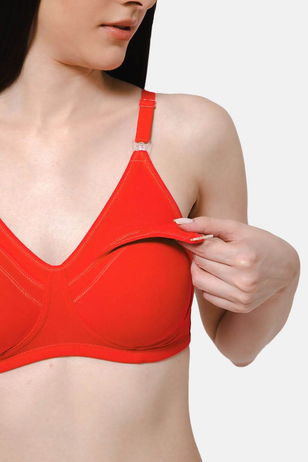 High Coverage Intimacy Nursing Bra - Maternity Bra - Fiery Red - FB07 - Naidu Hall Family Store