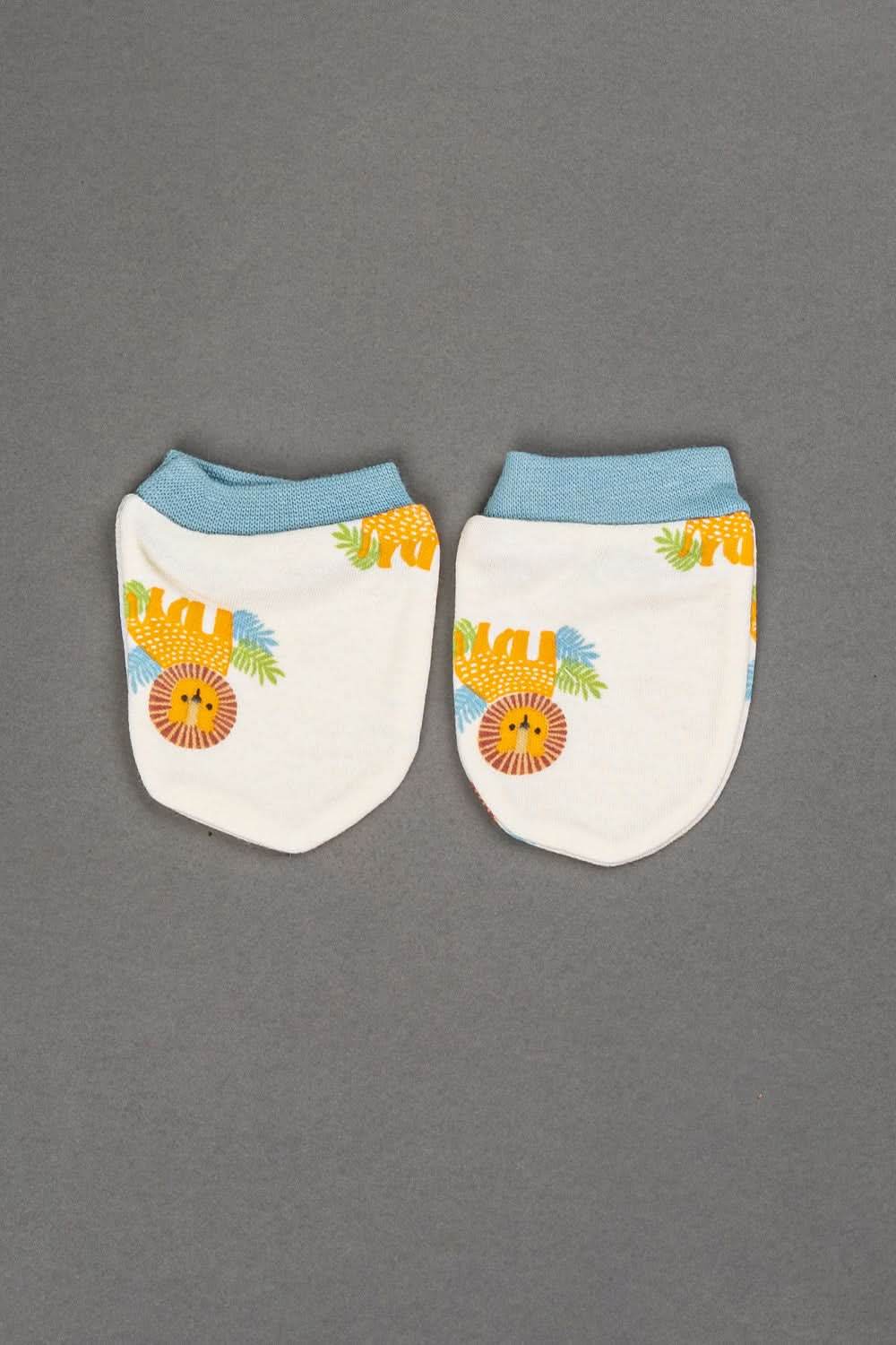 Oh Baby Cotton Interlock Knit Animal Print Infant Gift Set - Blue - S202 - Naidu Hall Family Store