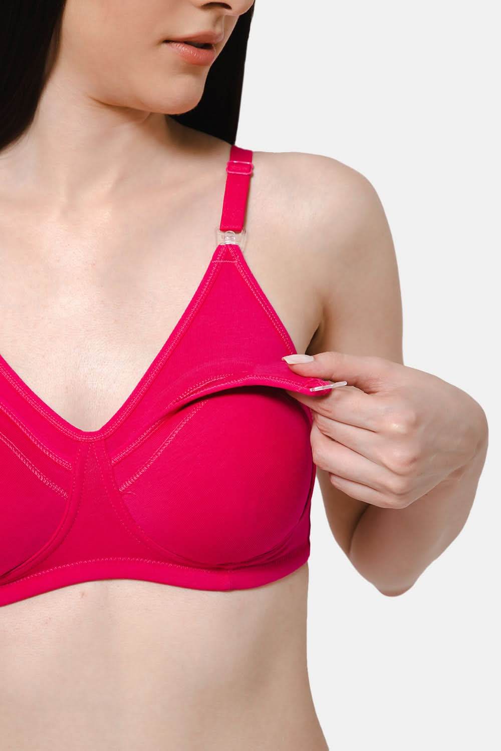 High Coverage Intimacy Nursing Bra - Maternity Bra - Feeding Bra - Fuchsia - FB07 - Naidu Hall Family Store