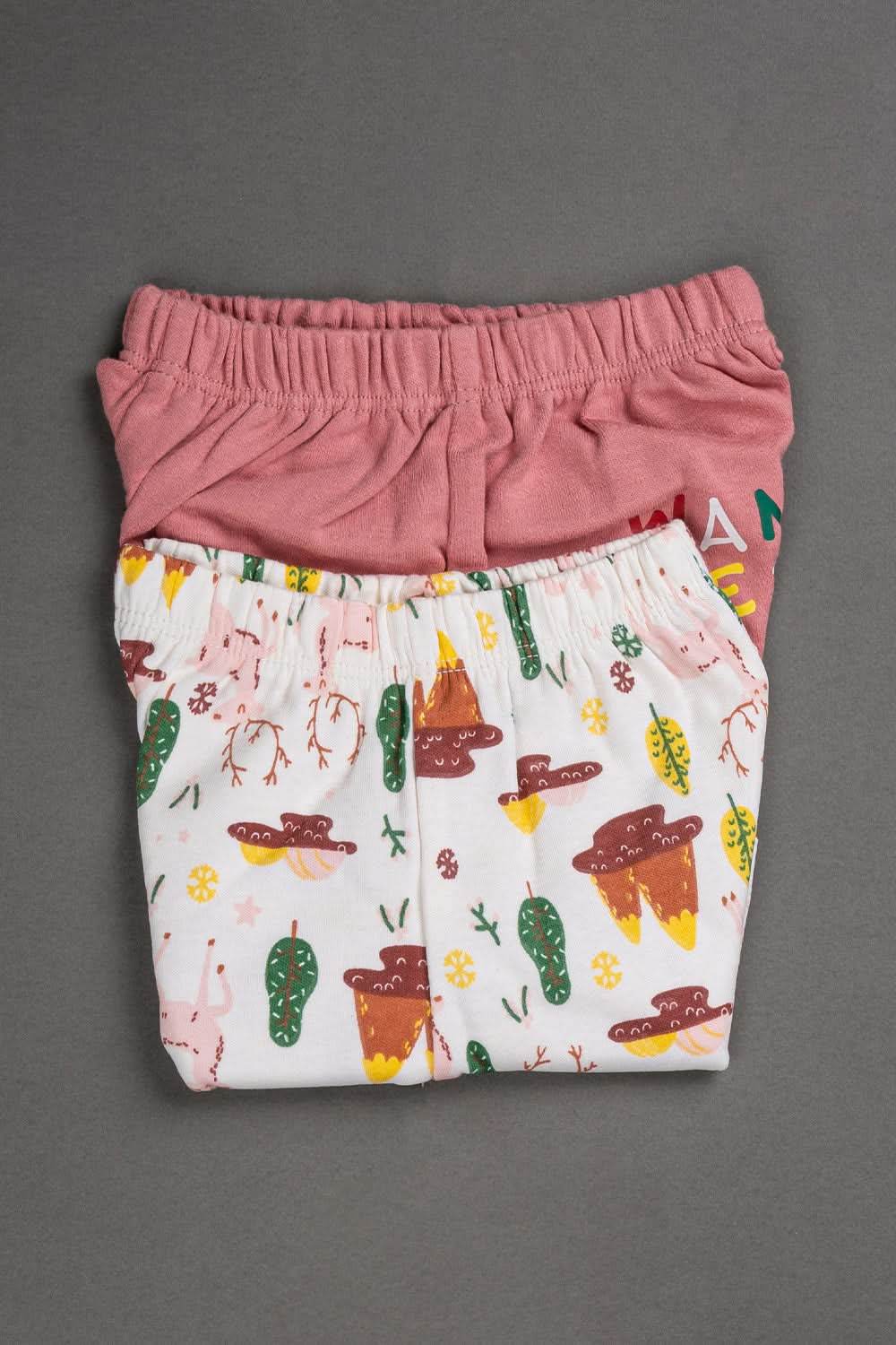 Oh Baby Cotton Interlock Knit Animal Print Shorts Pack Of - 2 - Pink & Assorted - R201 - Naidu Hall Family Store
