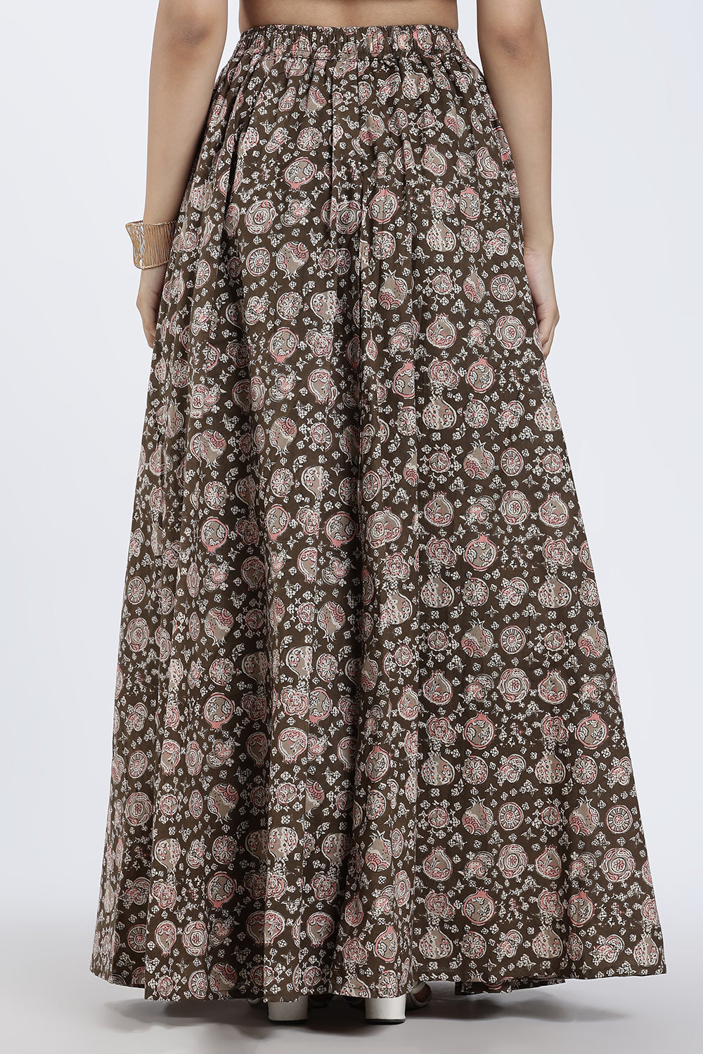 Mythri Women’s Cotton Blend Kali Skirt – Full Length Jaipur Print Flared Ethnic Skirt for Women - SK05