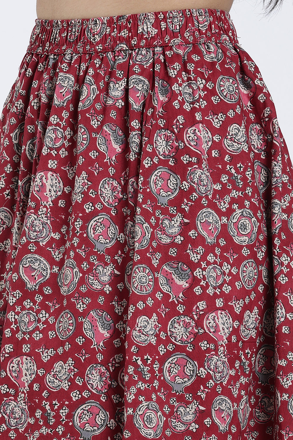 Mythri Women’s Cotton Blend Kali Skirt – Full Length Jaipur Print Flared Ethnic Skirt for Women - SK05