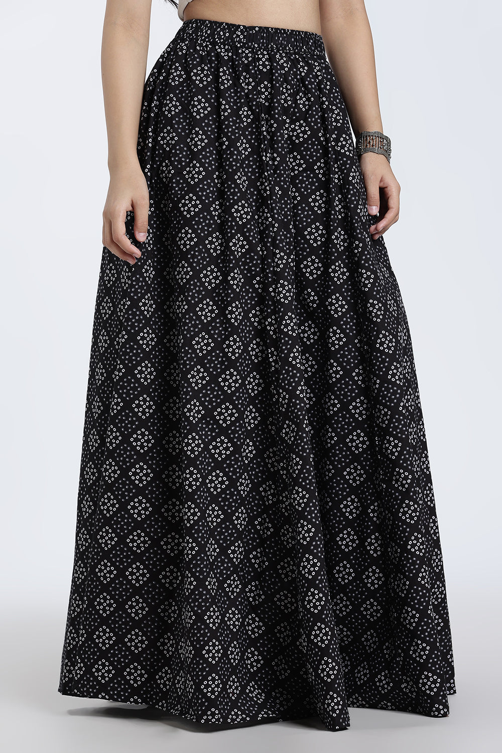 Mythri Women’s Cotton Blend Kali Skirt – Full Length Jaipur Print Flared Ethnic Skirt for Women - SK05