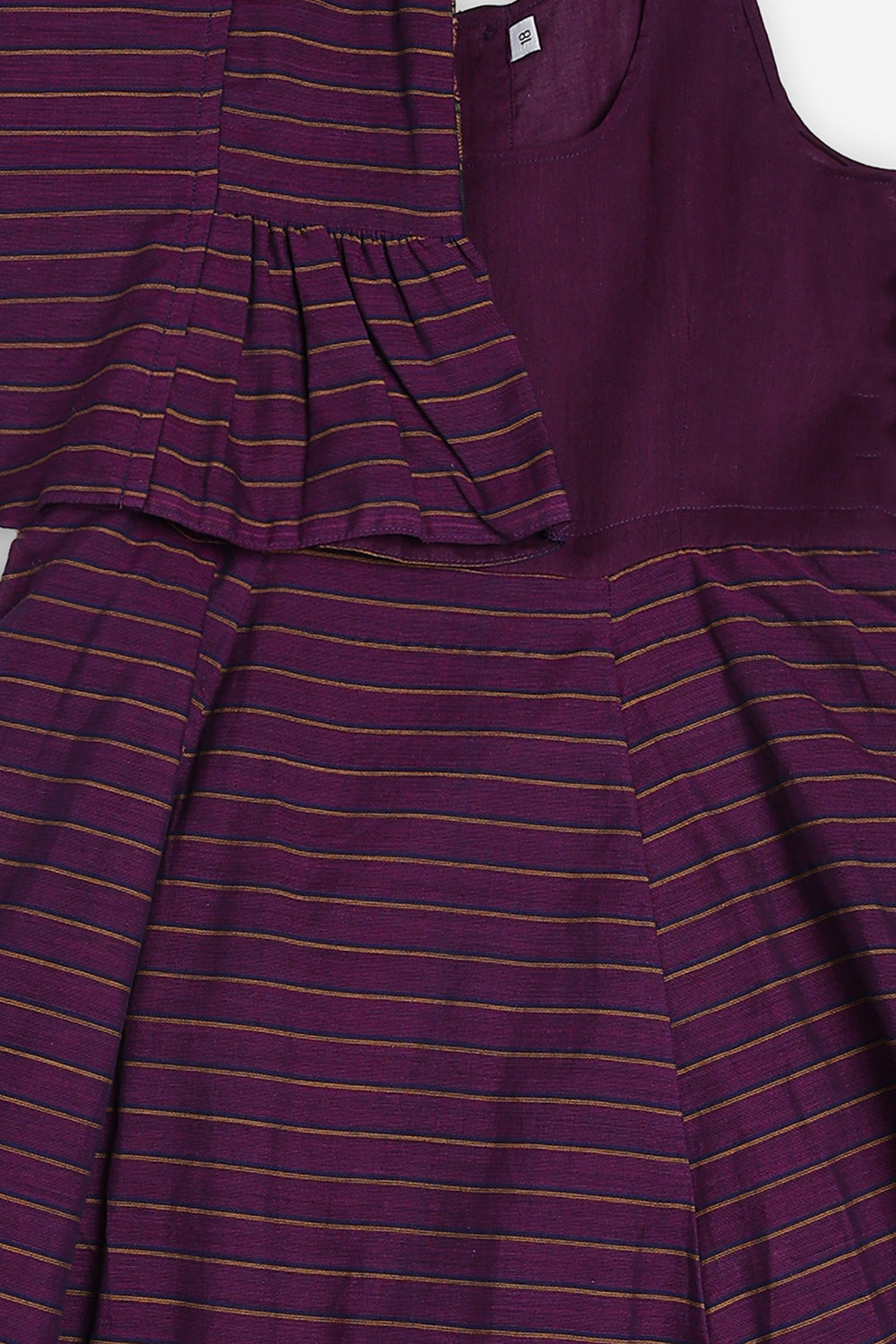Chittythali Girls Handloom Kanchi Cotton Striped Pavadai Set | Traditional Front Open Top & Kali Skirt | Ethnic Wear for Girls | Temple, Festive, Wedding & Occasion Wear - PS18