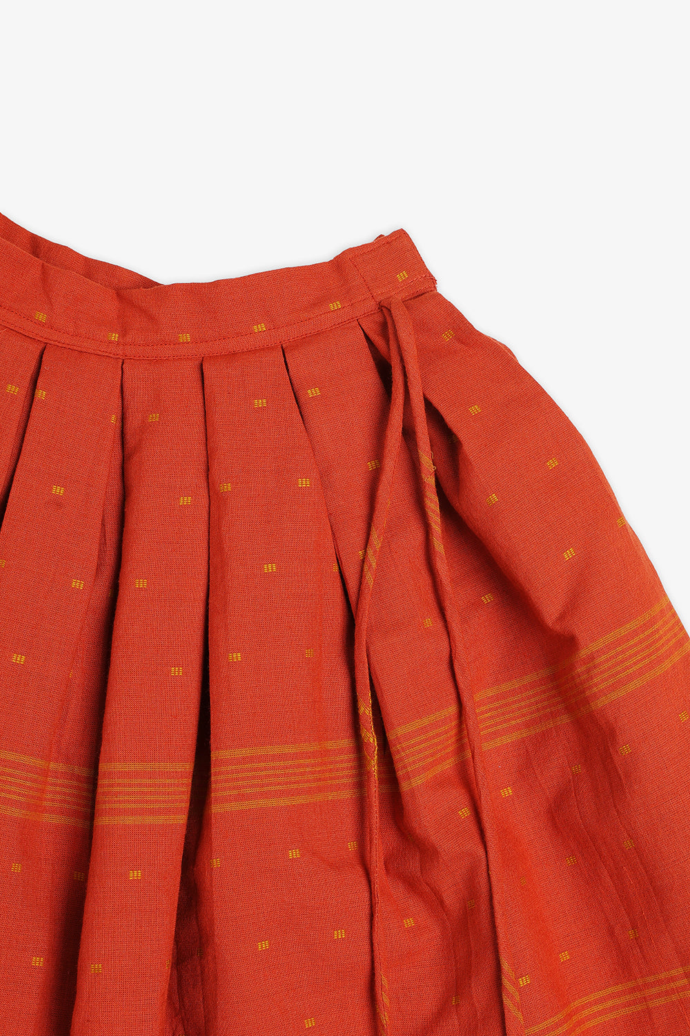 Chittythalli Girls Kalamkari Silk Cotton Slub Pavadai Set - Traditional Ethnic Wear-RUST-PS72