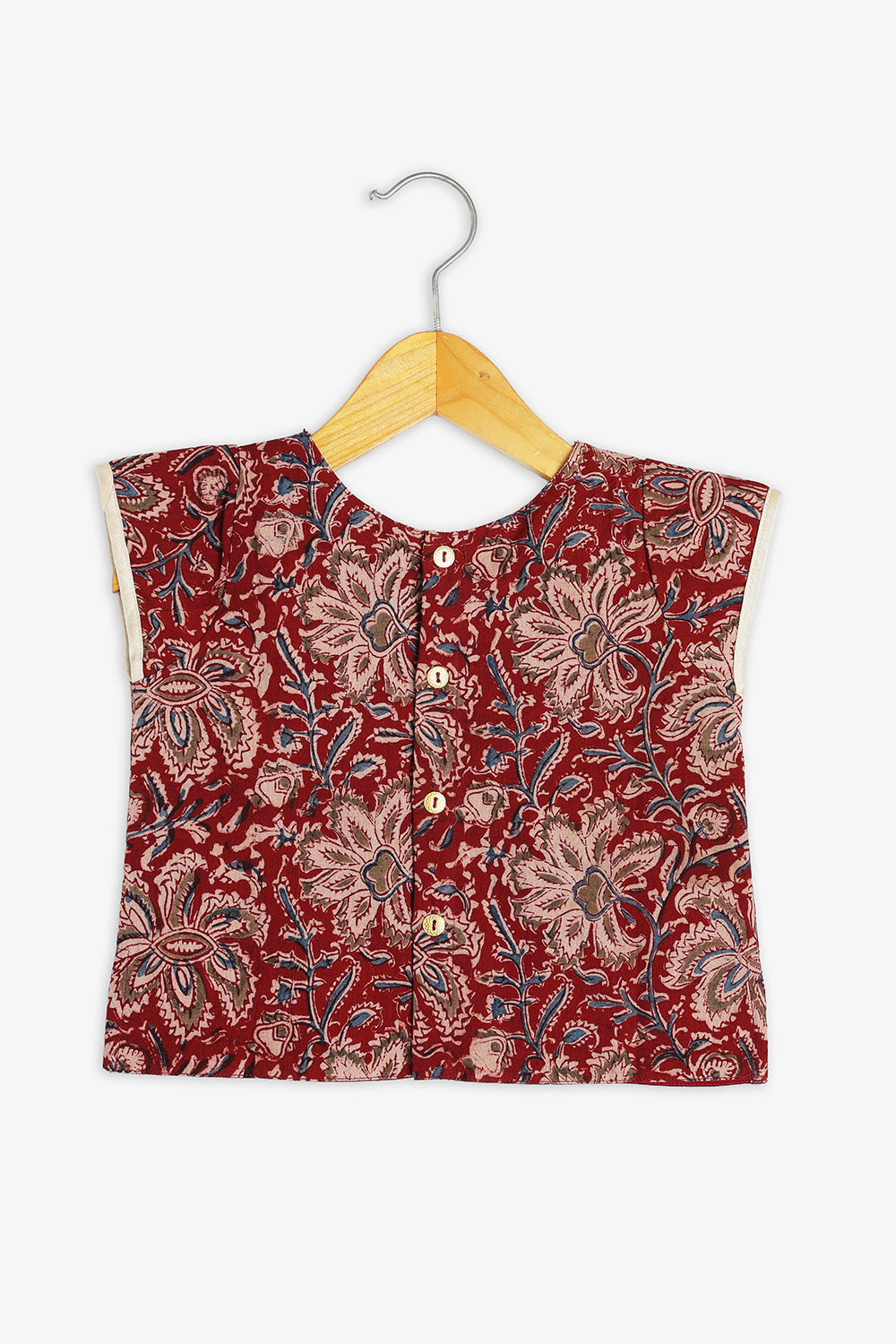 Chittythalli Girls Kalamkari Silk Cotton Slub Pavadai Set -Traditional Ethnic Wear-PS20