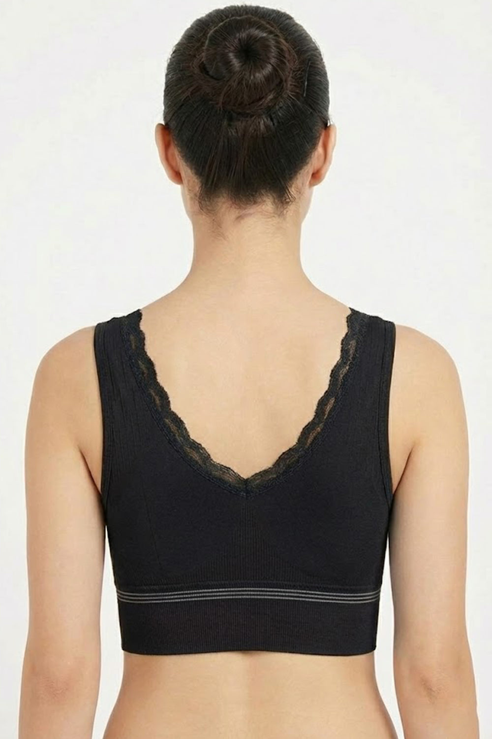 Teen Girls’ Full-Coverage Padded Sport Bra – Seamless, Sweat-Absorbent Crop-Slip Fit with High Waistband - 2041