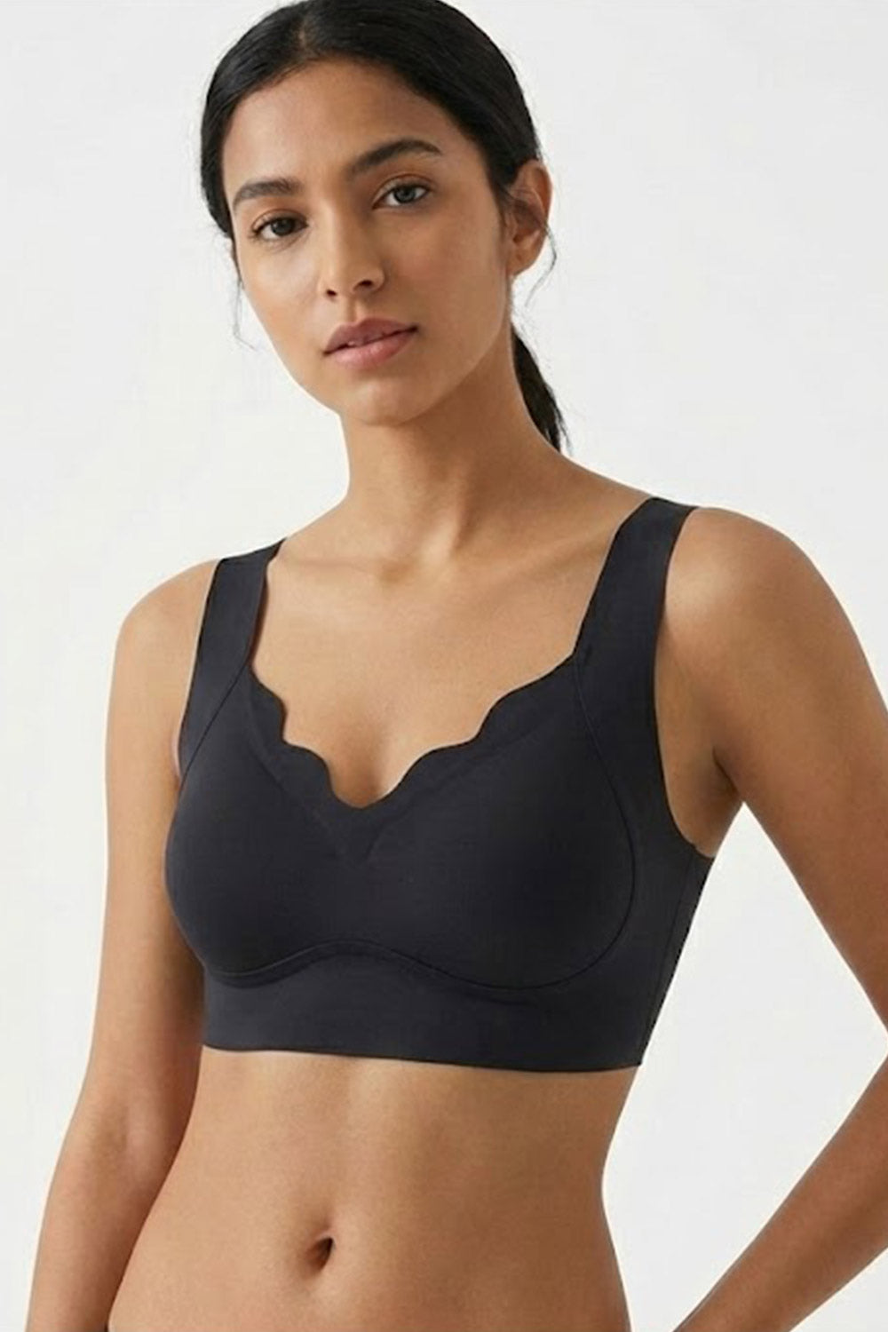 Women’s Solid Padded Sport Bra – Full-Coverage, Seamless & Non-Wired Comfort | Crop-Top Friendly - 203