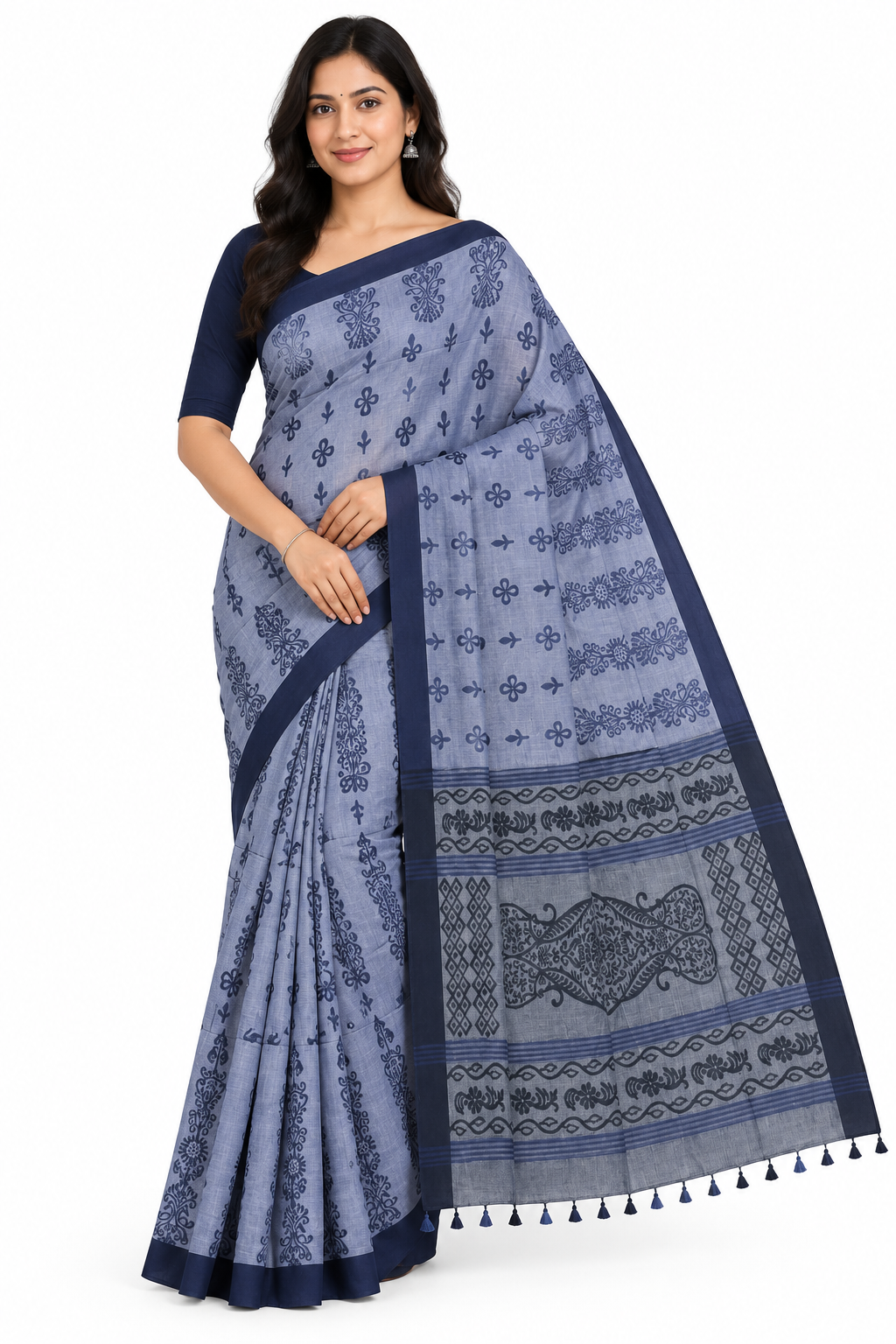 Women's Jacquard Cotton Blend Khadi Saree | Lightweight Ethnic Wear Saree for Daily Wear & Casual Outings - G189