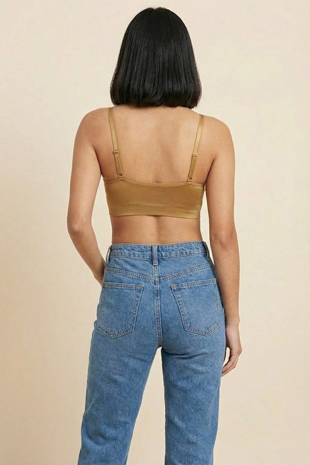 Teen Girls’ High-Coverage Satin-Finish Sport Bra – Seamless, Padded & Crop-Top Ready Comfort - 2483