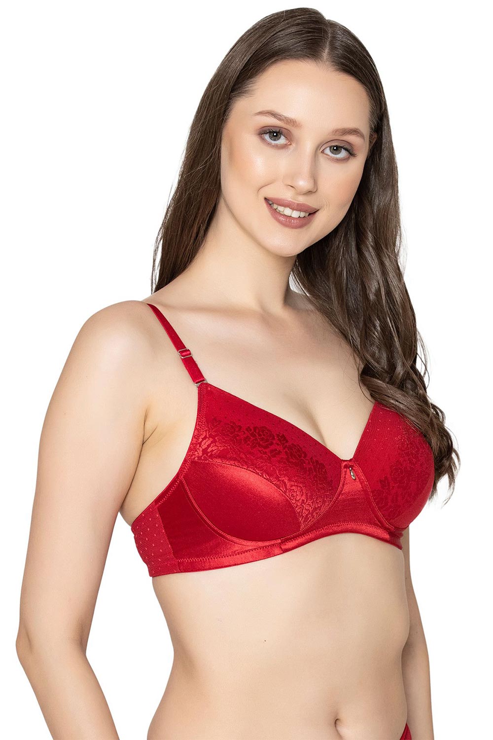 B’ZAR Self Design Bra for Women – Full Coverage Non-Wired Lightly Padded Bra | Comfortable Everyday Wear Bra - BZB4111