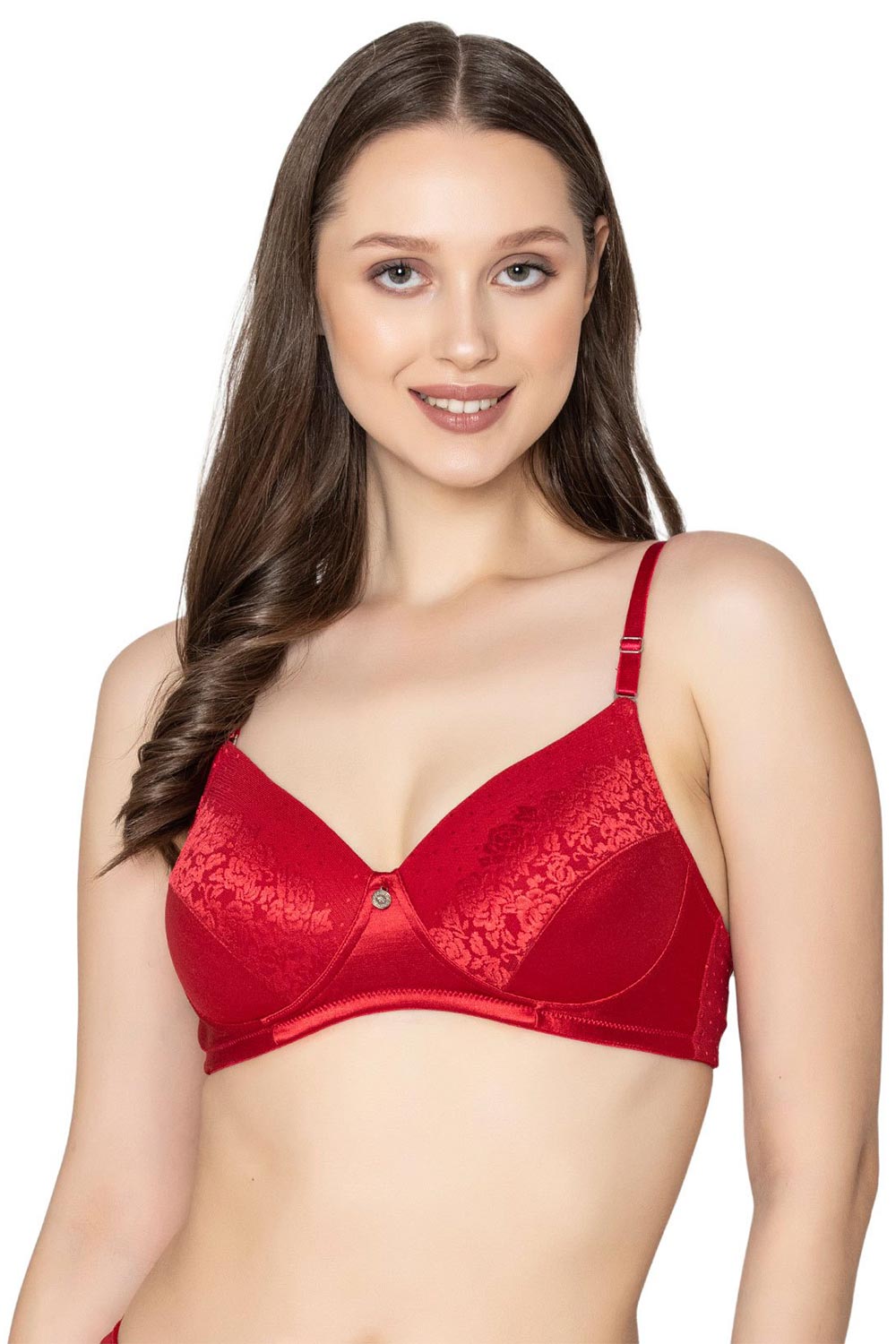 B’ZAR Self Design Bra for Women – Full Coverage Non-Wired Lightly Padded Bra | Comfortable Everyday Wear Bra - BZB4111