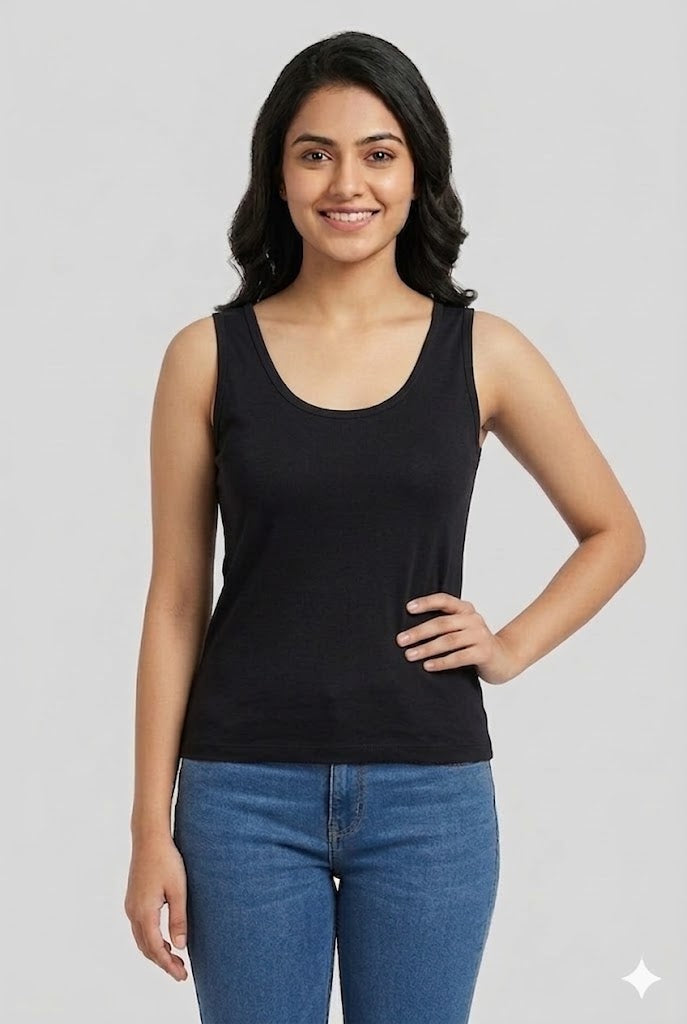 Seamless Cotton Blend Tank Top Bra for Teen Girls & Women – Non Wired Non Padded Innerwear | Sweat Absorbent Everyday Comfort Tank Top - CTBD