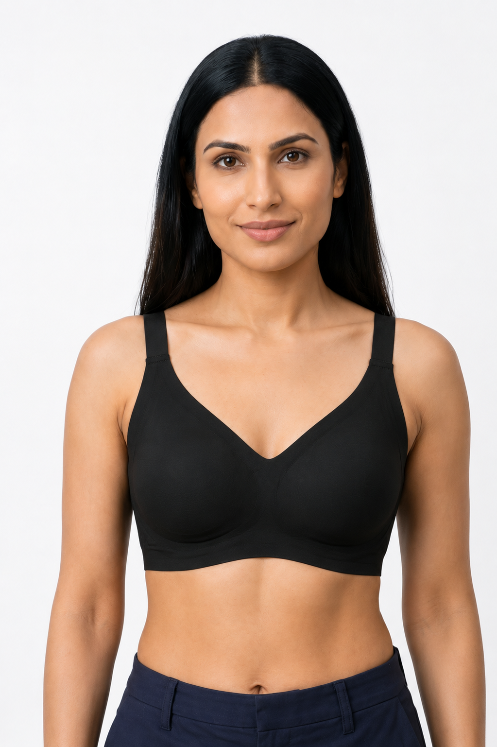 Women's Seamless Lightly Padded Full Coverage Plus Size Bra | Non-Wired Modal T-Shirt Bra with Broad Straps | Everyday Comfort Bra for Women - 807
