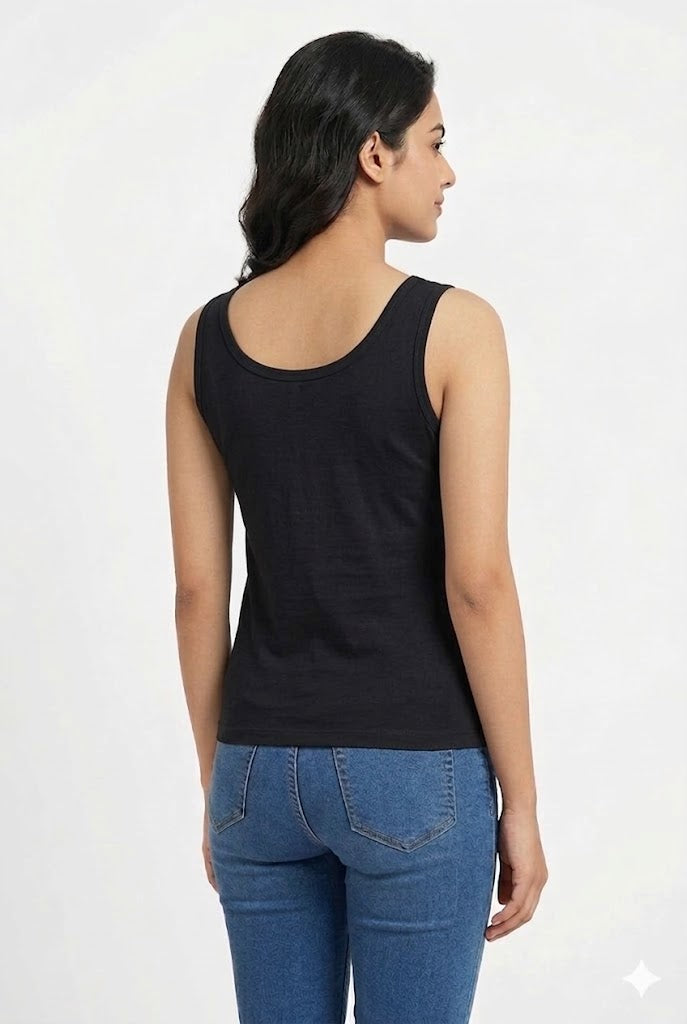 Seamless Cotton Blend Tank Top Bra for Teen Girls & Women – Non Wired Non Padded Innerwear | Sweat Absorbent Everyday Comfort Tank Top - CTBD