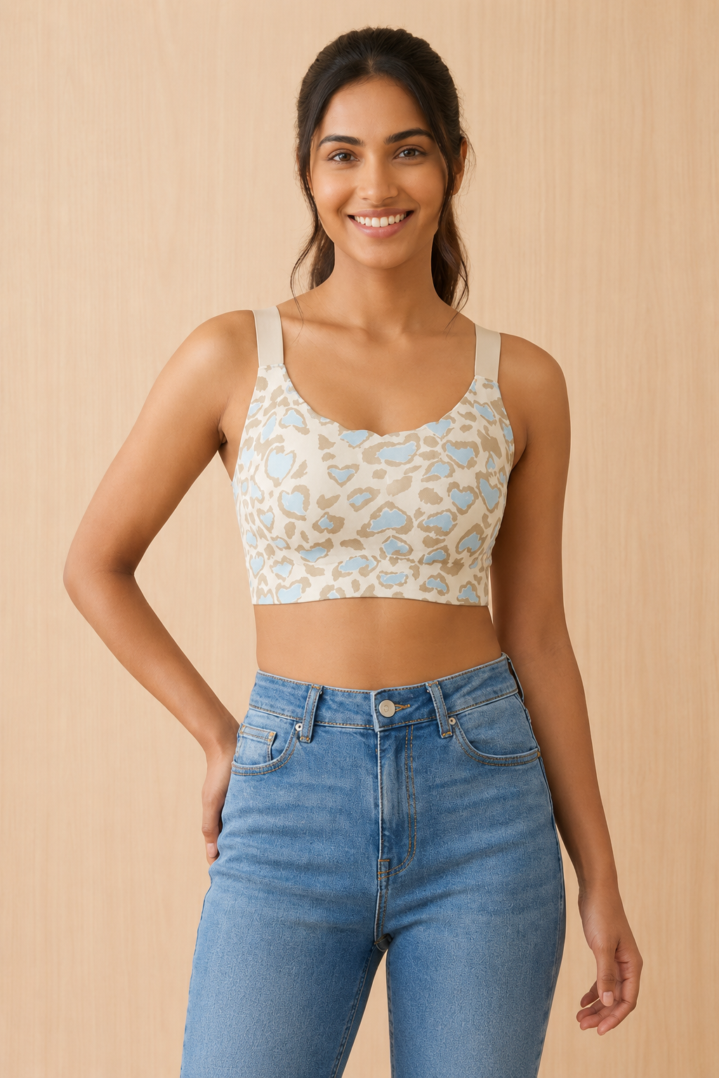 Women's Seamless Lightly Padded Full Coverage Bra | Non-Wired Modal Bra with Broad Straps | Everyday Comfort Bra for Women - 1198