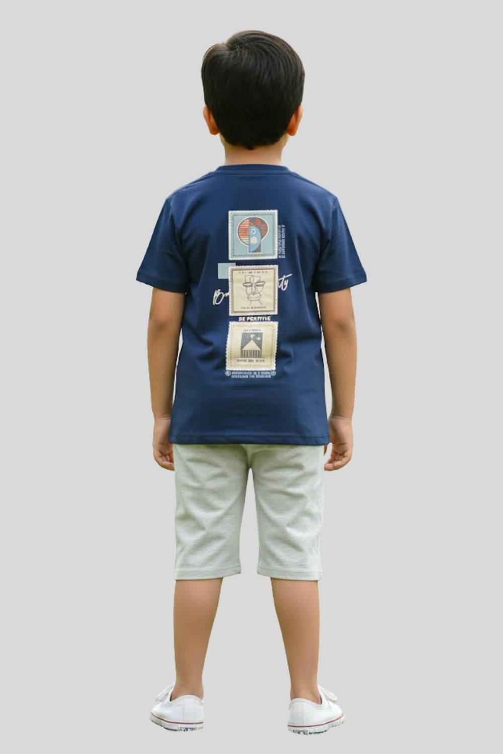 Boys’ Printed Cotton-Blend T-Shirt | Round Neck, Short Sleeves, Regular Fit - 826