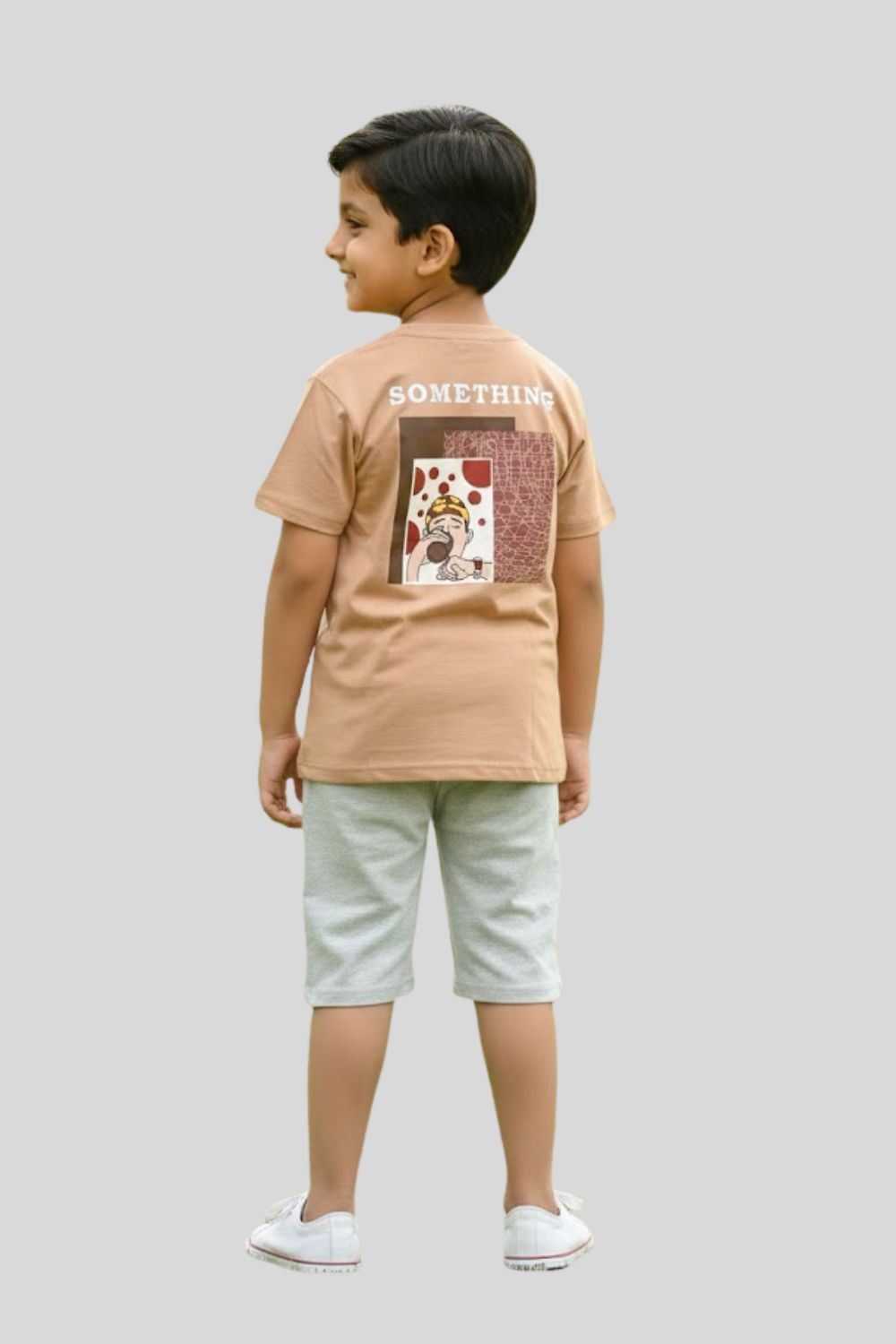Boys’ Printed Cotton-Blend T-Shirt | Round Neck, Short Sleeves, Regular Fit - 826