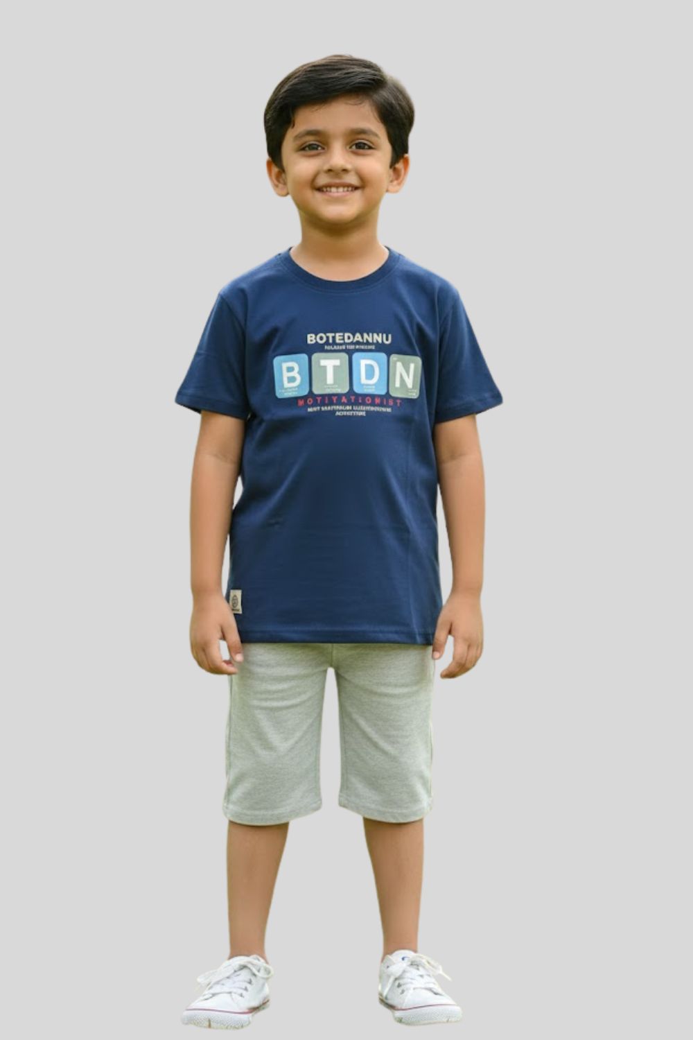 Boys’ Printed Cotton-Blend T-Shirt | Round Neck, Short Sleeves, Regular Fit - 833
