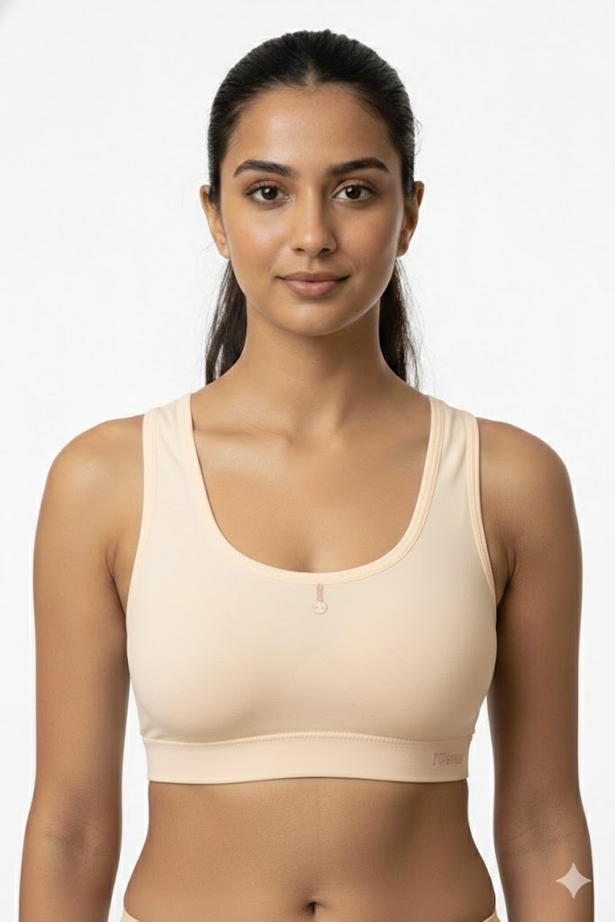 Seamless Modal Sports Bra for Teen Girls & Women – Non Wired Non Padded Beginner Training Bra | Sweat Absorbent Everyday Comfort Bra - 5689