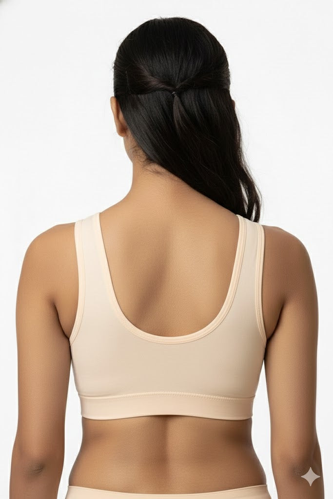 Seamless Modal Sports Bra for Teen Girls & Women – Non Wired Non Padded Beginner Training Bra | Sweat Absorbent Everyday Comfort Bra - 5689