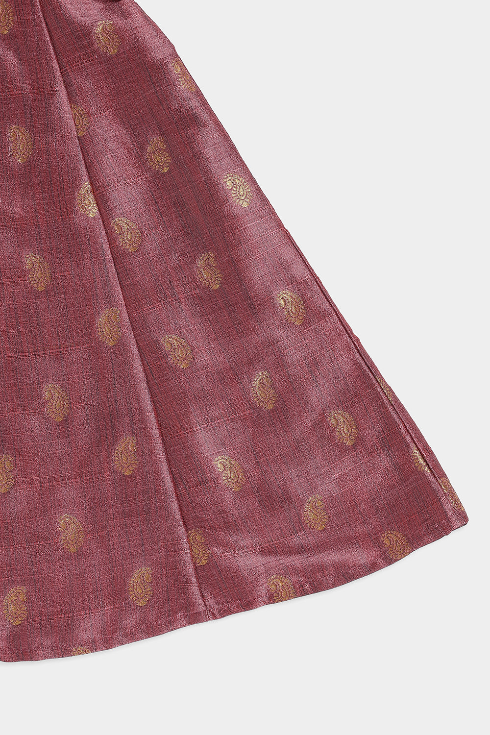 Chittythalli Girls Cotton Blend Frock – A-Line Halter Neck Ethnic Dress with Paisley Print | Traditional Wear for Toddlers - FR49