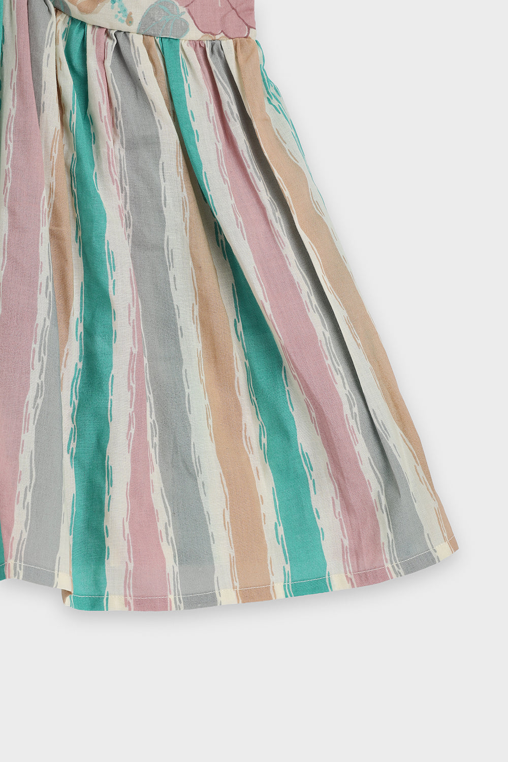 Chittythalli Girls Ethnic Summer Frock | Jaipur Printed Cotton Toddler Dress with Front Gathered Bow Top | Smocked Back | Woven Regular Fit Kids Dress - FR46