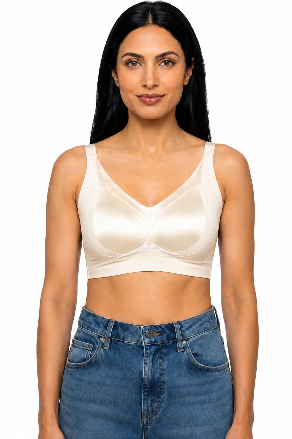 Women's Seamless Padded Modal Bra | Non-Wired Low Coverage T-Shirt Bra for Women | Soft Everyday Comfort Bra - 2534