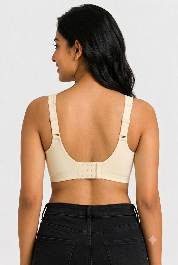 Women's Seamless Padded Full Coverage Plus Size Bra | Non-Wired Modal Bra with Broad Straps | Soft Everyday T-Shirt Bra for Women - 9330