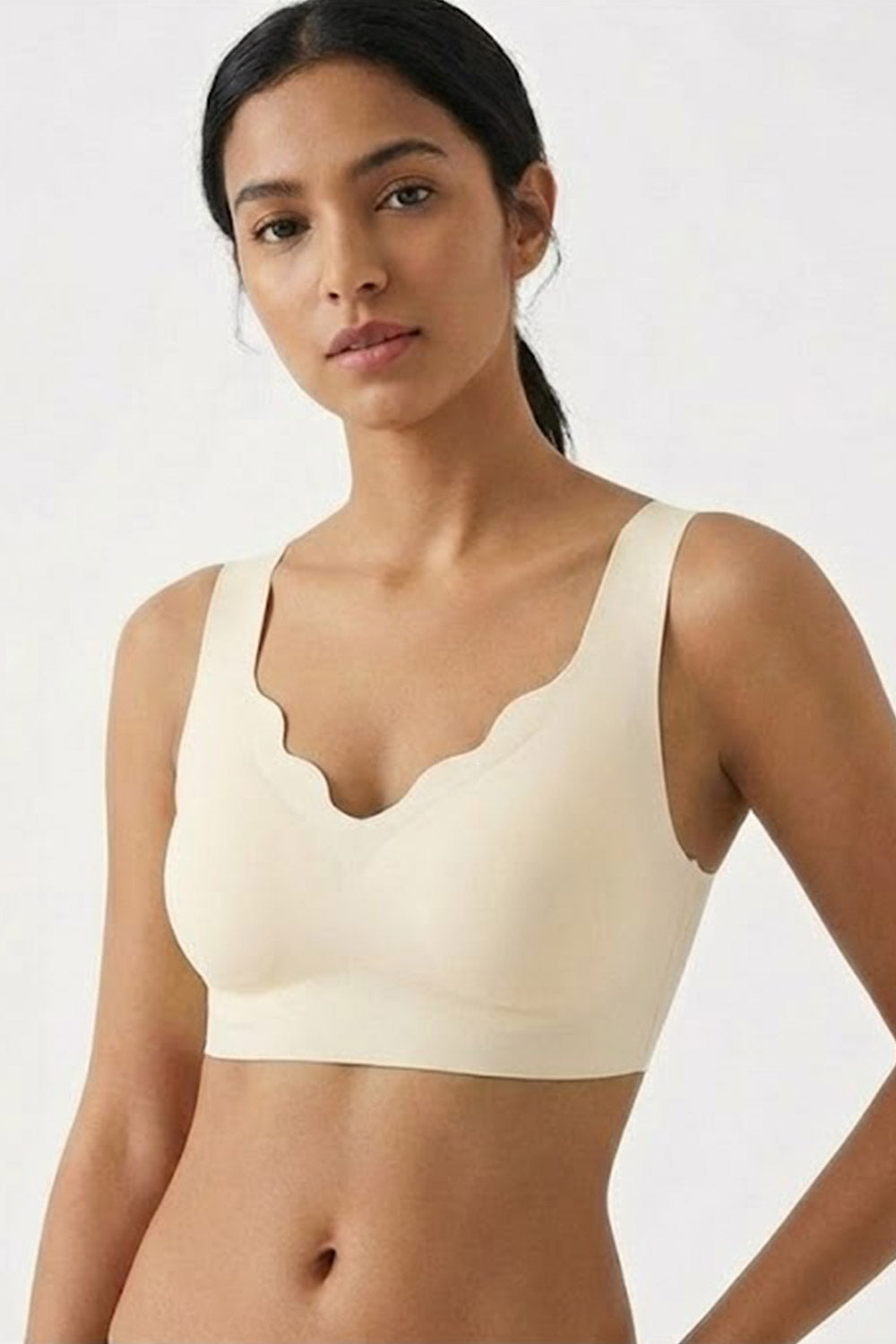 Women’s Solid Padded Sport Bra – Full-Coverage, Seamless & Non-Wired Comfort | Crop-Top Friendly - 203