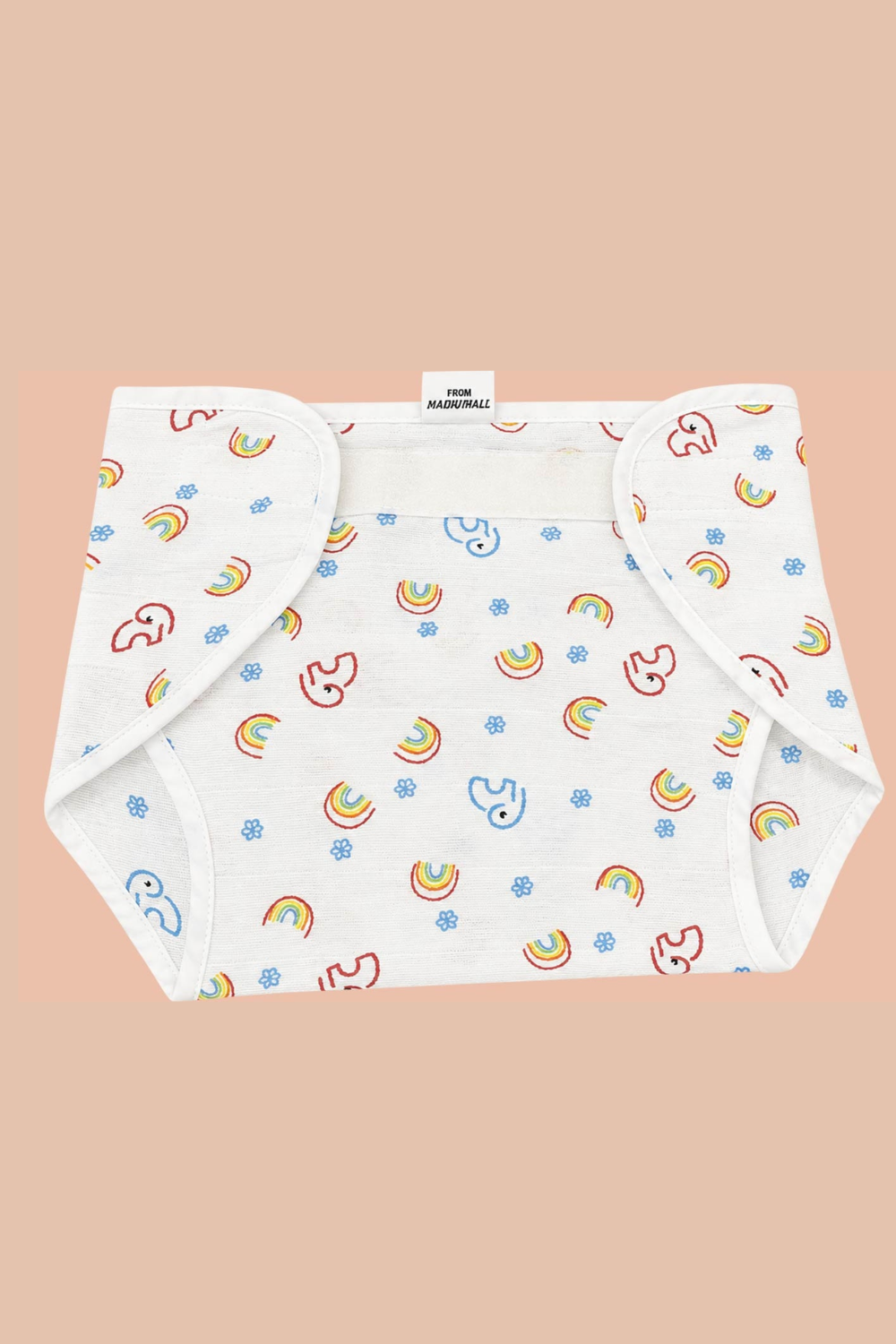 Oh Baby Reusable Cloth Diaper for Babies – Soft Breathable Washable Baby Diaper with Comfortable Fit | Everyday Diapering Essential - White - LTPR