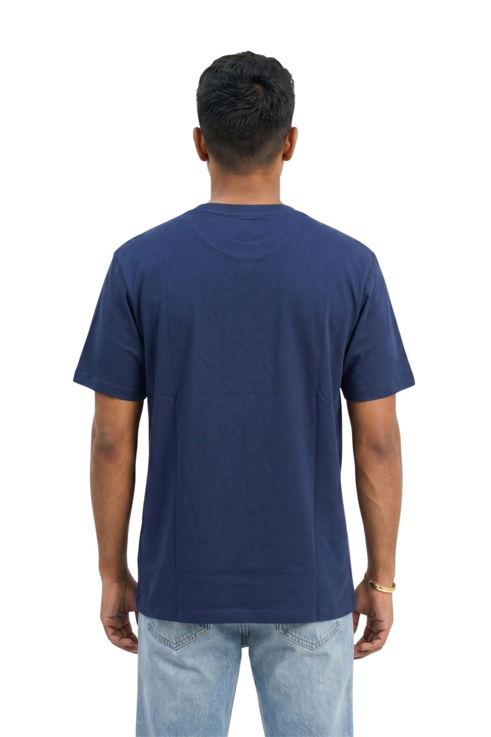 Enhance Men’s Cotton T-Shirt – Round Neck Printed T-Shirt with Coffee Graphic | Casual Everyday Wear T-Shirt - Navy - TG14