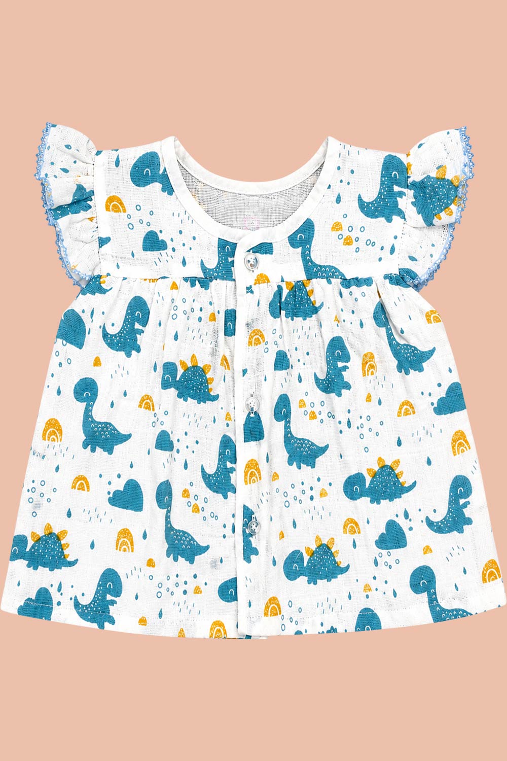 Oh Baby 100% Pure Cotton Everyday Comfort Baby Vest – Soft Breathable Infant Innerwear for Newborn Boys & Girls - Printed - FV01