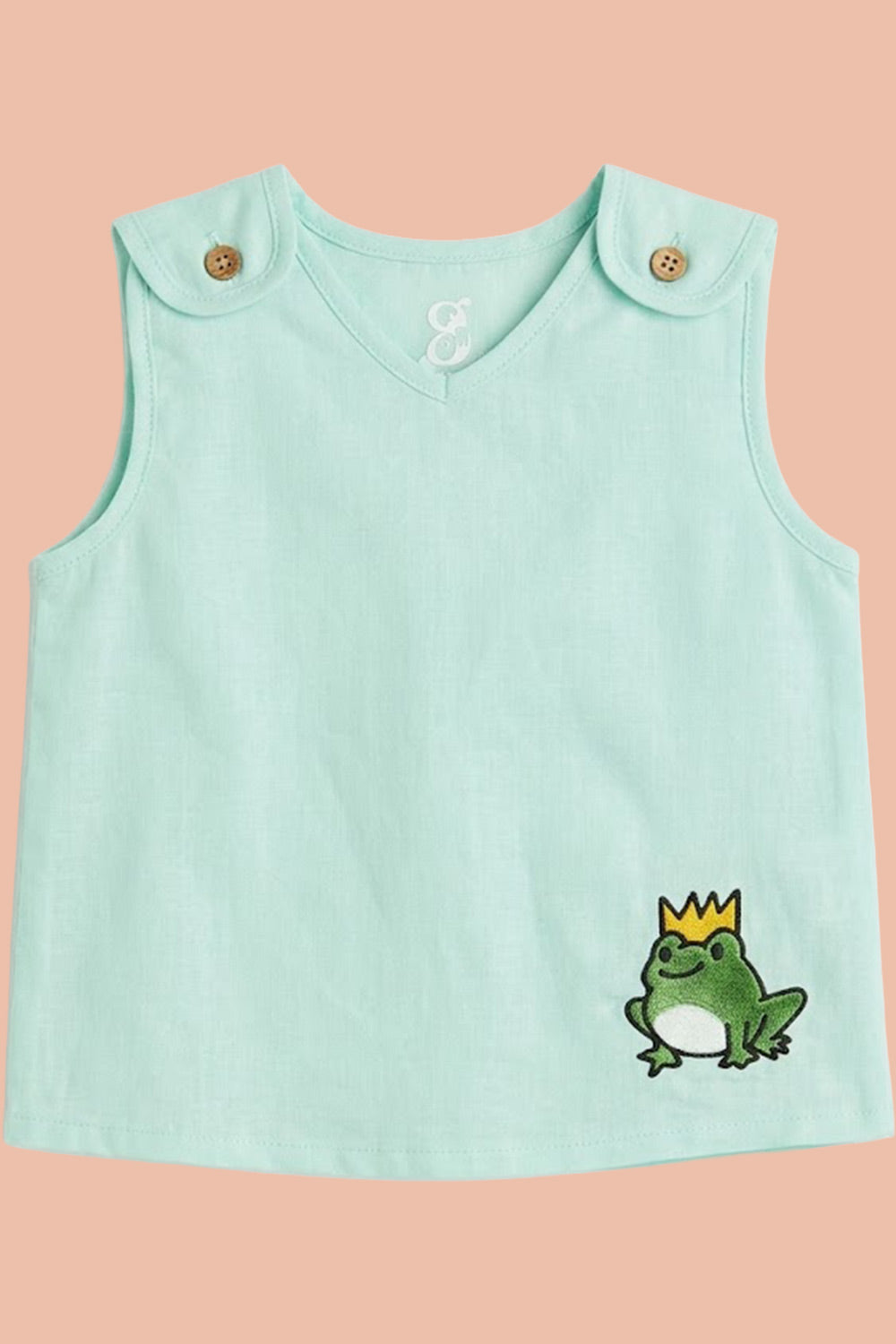 Oh Baby 100% Pure Cotton Everyday Comfort Baby Vest – Soft Breathable Infant Innerwear for Newborn Boys & Girls - Green - VS08