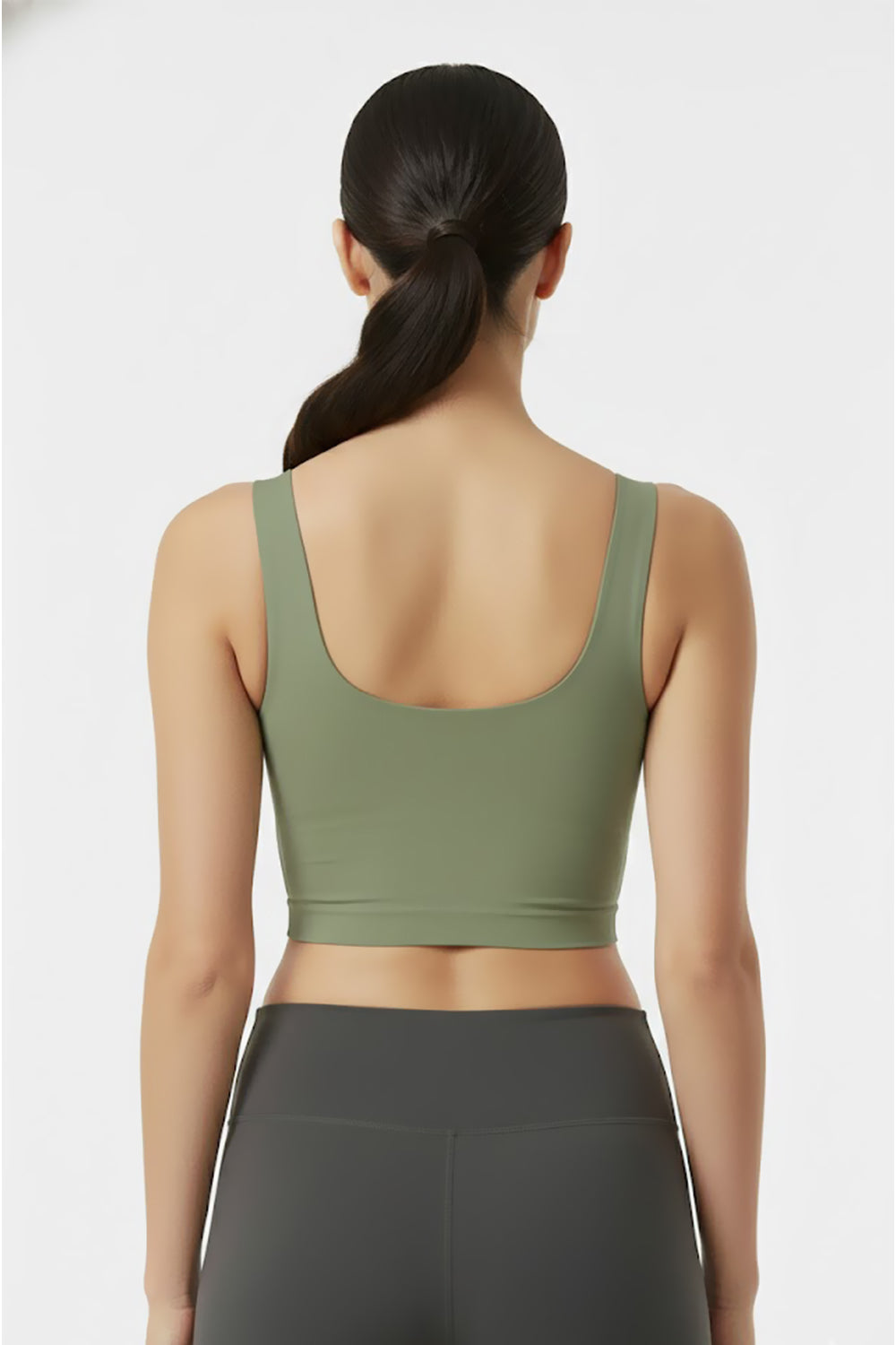 Teen Girls’ Padded Sport Bra – Full-Coverage, Seamless & Removable-Pad Crop-Slip Style - 1602