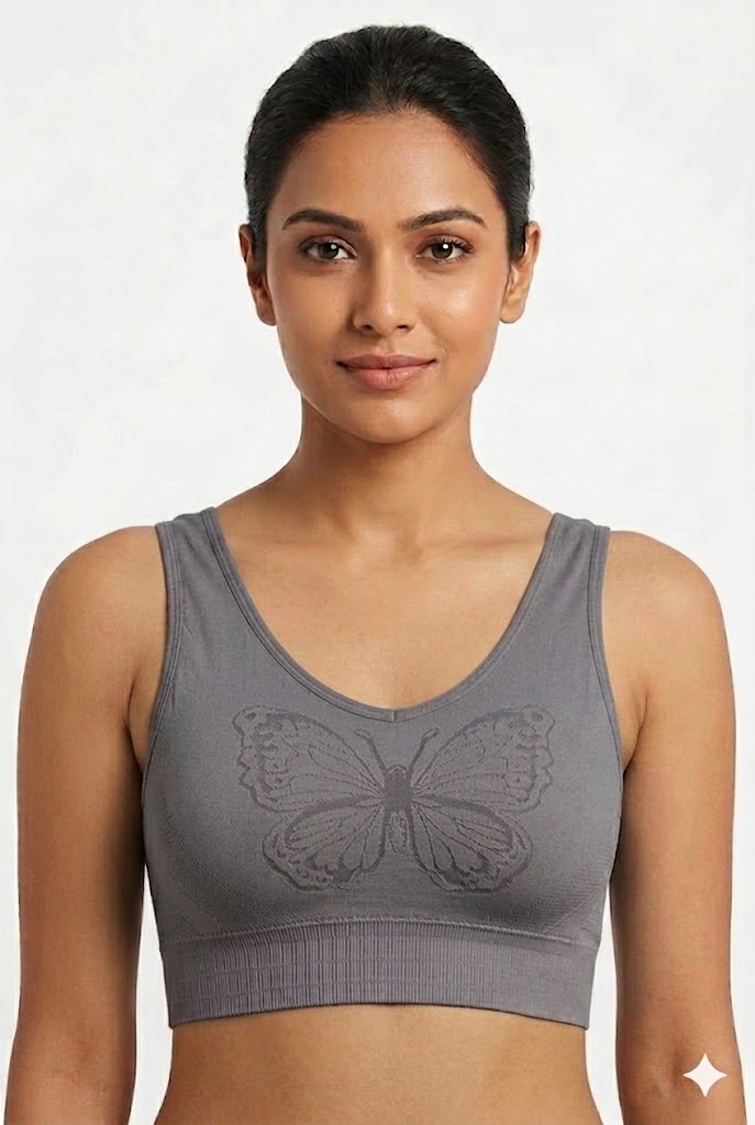 Seamless Padded Bra for Women – Full Coverage Cotton Blend Bra with Back Hook Closure | Wire-Free Everyday Comfort Bra - 10429