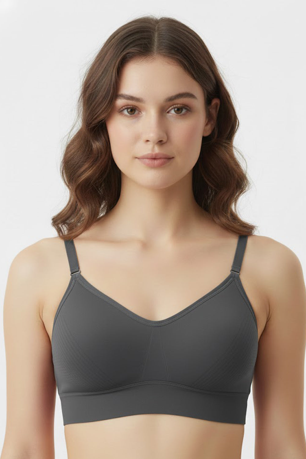 Teen Girls' Cotton-Blend Padded Sports Bra | Seamless, Removable Pads, Everyday Comfort Bra - 6662