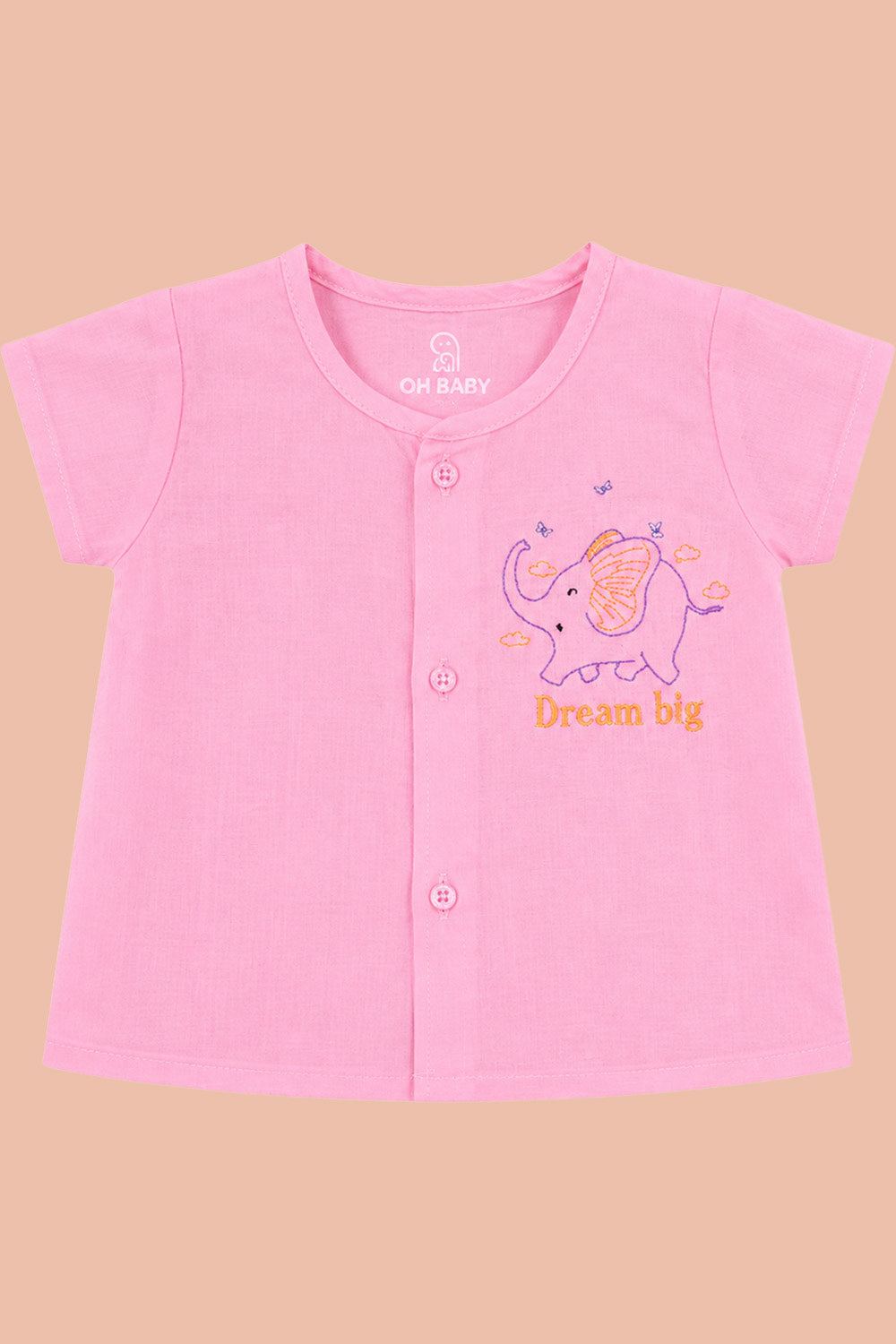 Oh Baby 100% Pure Cotton Everyday Comfort Baby Vest – Soft Breathable Infant Innerwear for Newborn Boys & Girls - Solid - HV01