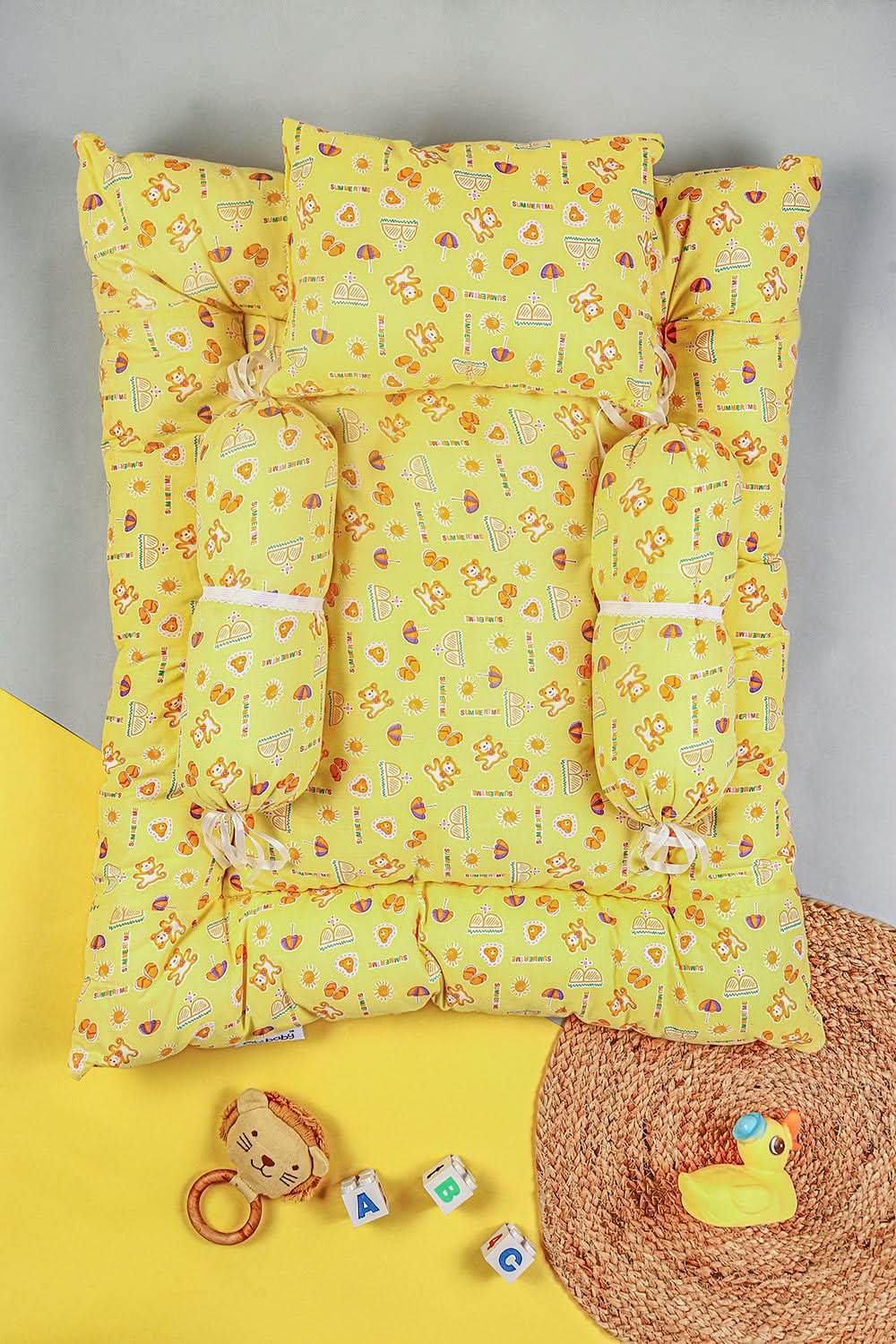 Oh Baby Printed Cotton Infants Sleeping Bed Assorted - Head and Side Pillow - Naidu Hall Family Store