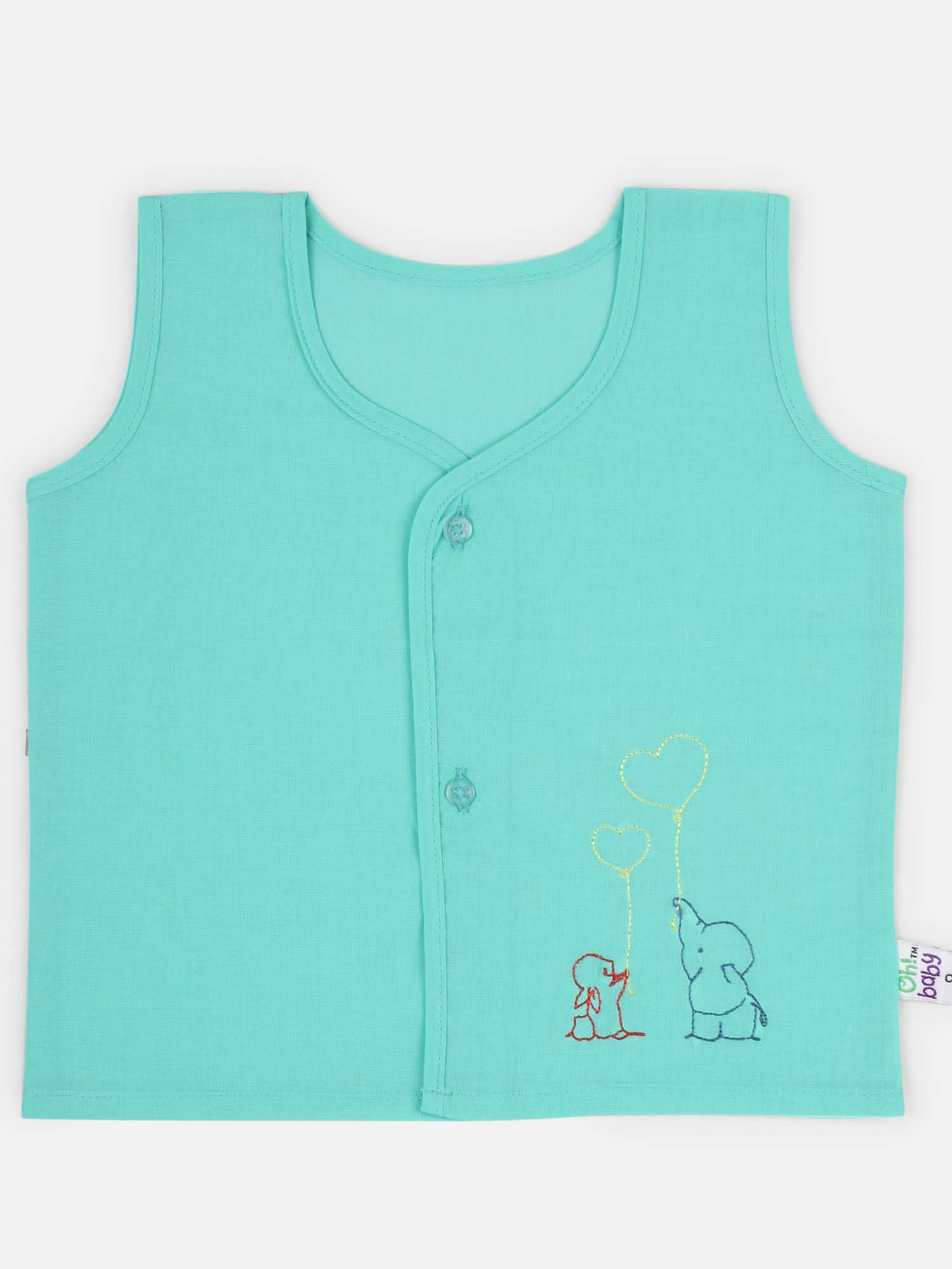 Oh Baby Plain Embroidery Front Open-Button Assorted - Pl21