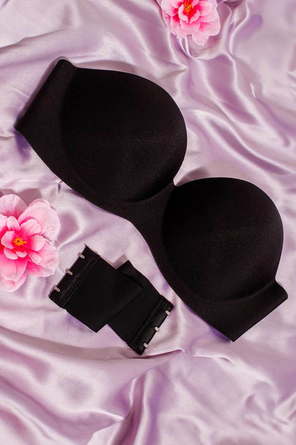 Intimacy Low Coverage Strap Free Multioptional Transparent Padded Backless Bra - Black - Naidu Hall Family Store