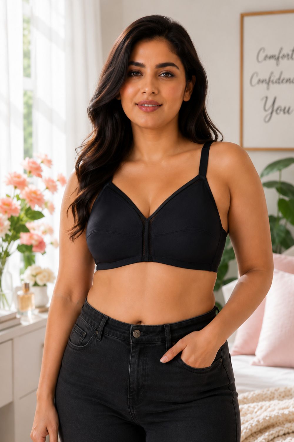 Intimacy Bra for Women – Non-Wired With Seam Everyday Bra with 3/4 Coverage, Smooth Back Support & All-Day Comfort - SS06