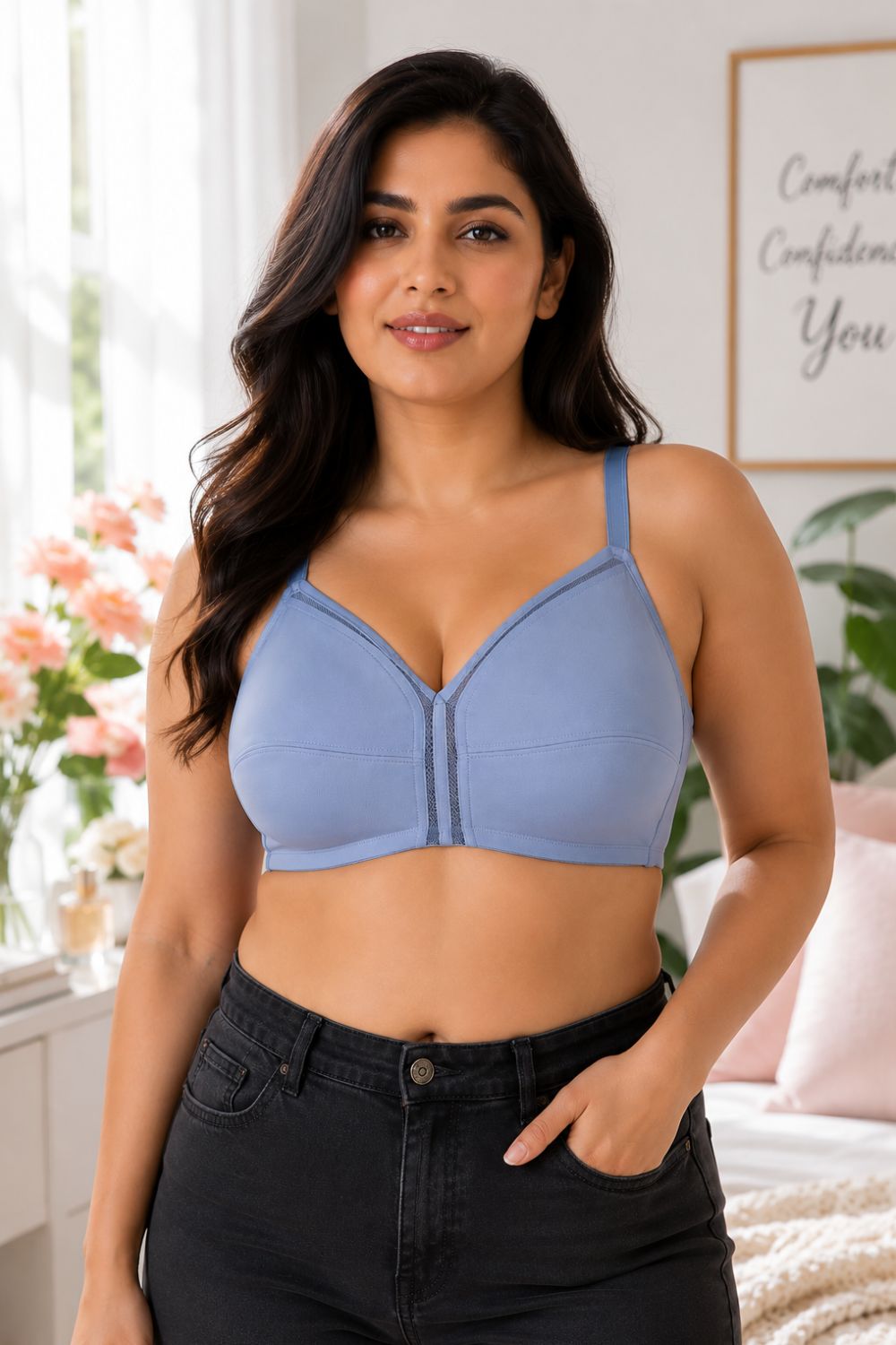 Intimacy Bra for Women – Non-Wired With Seam Everyday Bra with 3/4 Coverage, Smooth Back Support & All-Day Comfort - SS06