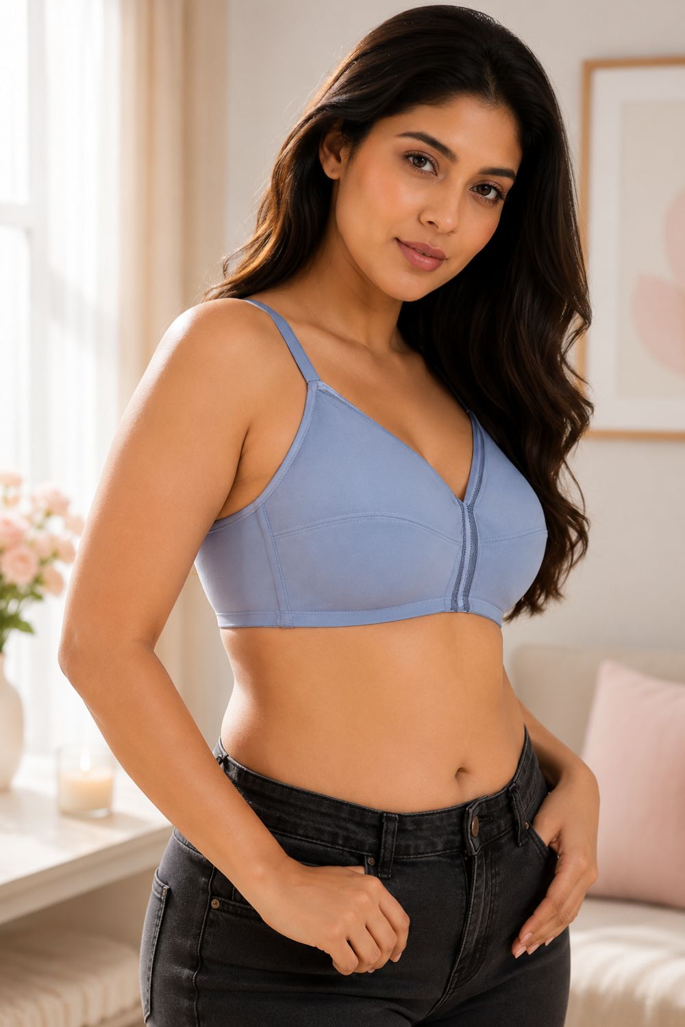 Intimacy Bra for Women – Non-Wired With Seam Everyday Bra with 3/4 Coverage, Smooth Back Support & All-Day Comfort - SS06