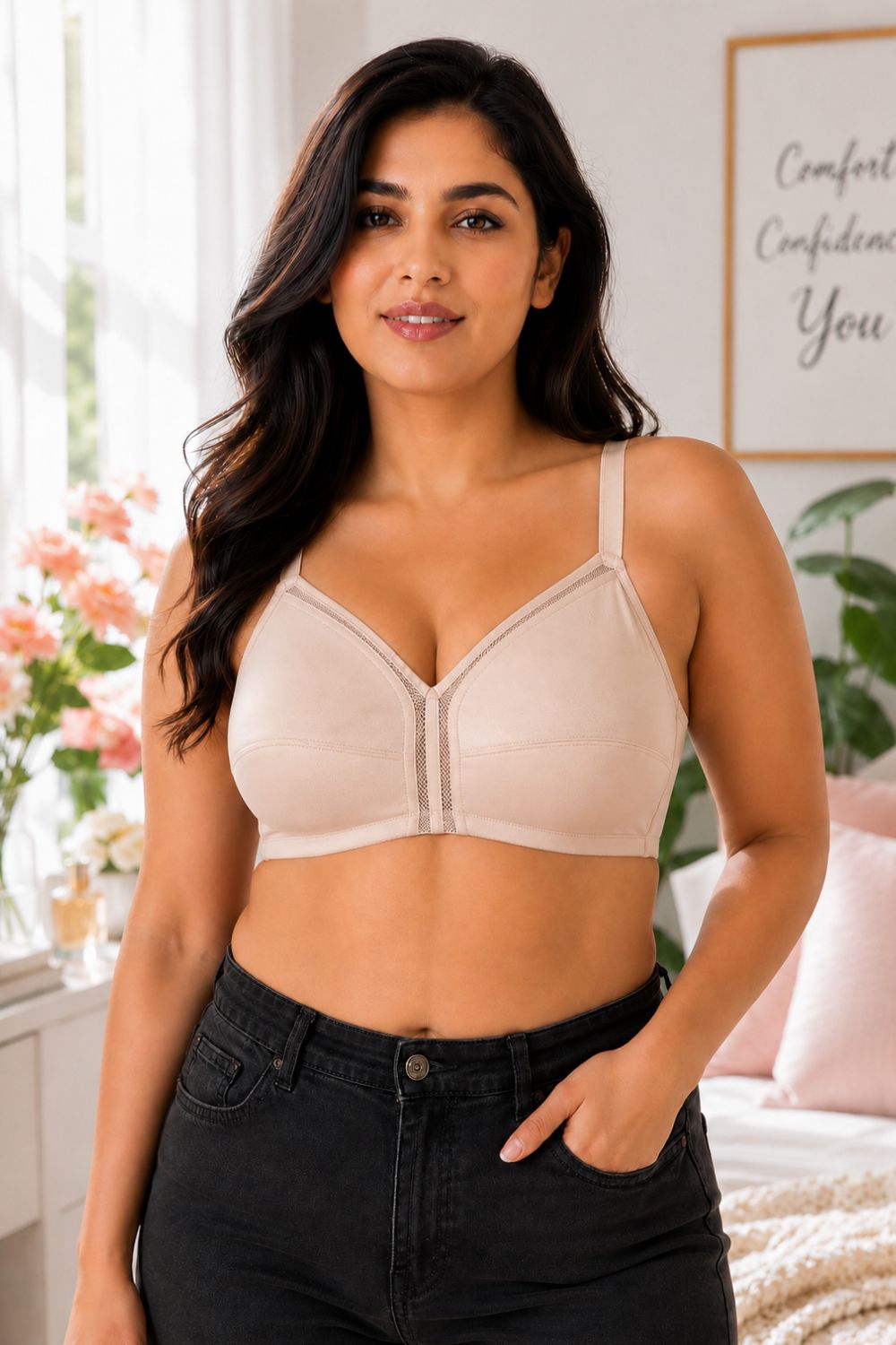 Intimacy Bra for Women – Non-Wired With Seam Everyday Bra with 3/4 Coverage, Smooth Back Support & All-Day Comfort - SS06
